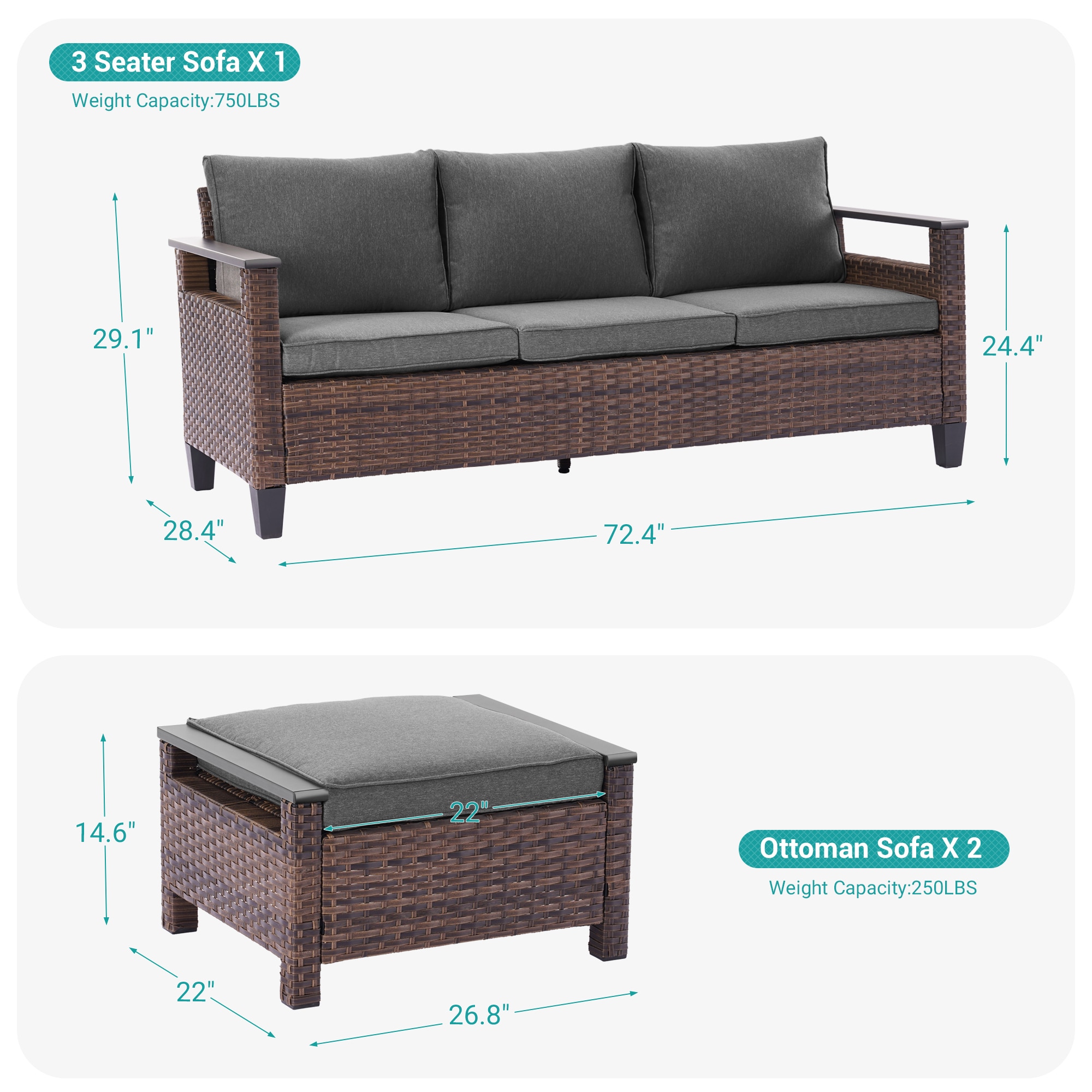 Sonkuki SD-GY6305-SD Patio-Conversation-Sets - View #3