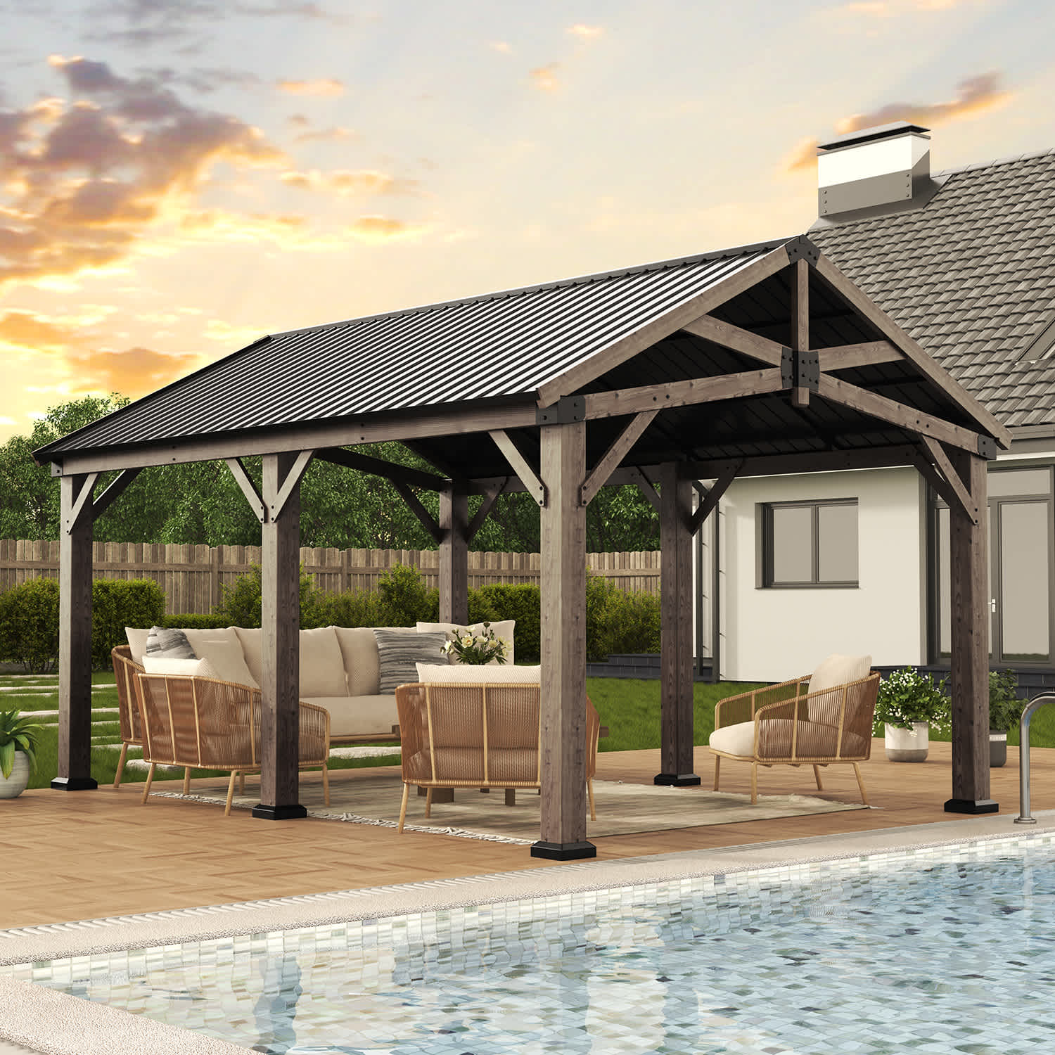 Sunmthink GBSM44L32 Wood-Resin-Gazebos - View #7