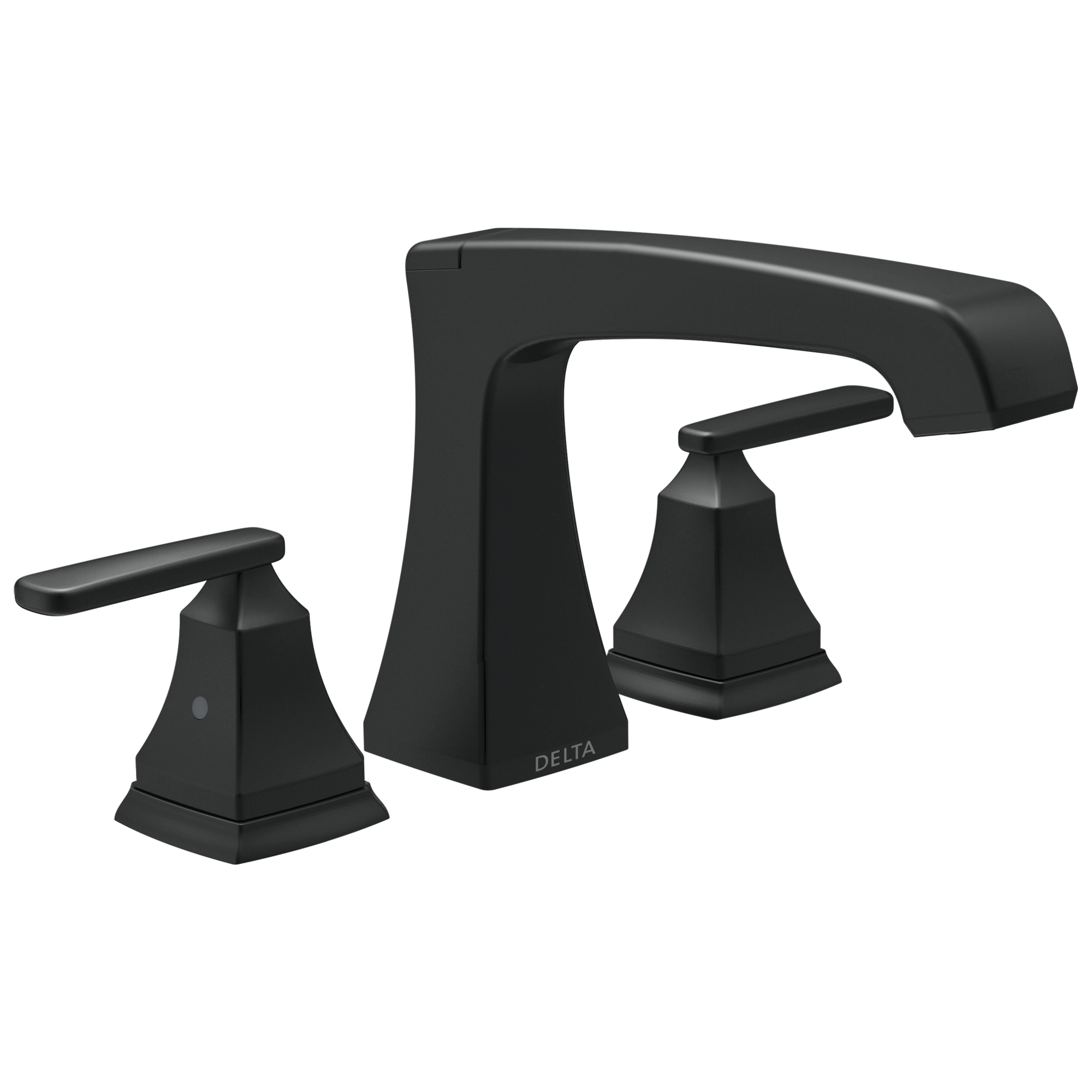Delta T2764-BL Ashlyn Matte Black 2-handle Deck-mount Roman Low-arc Bathtub Faucet
