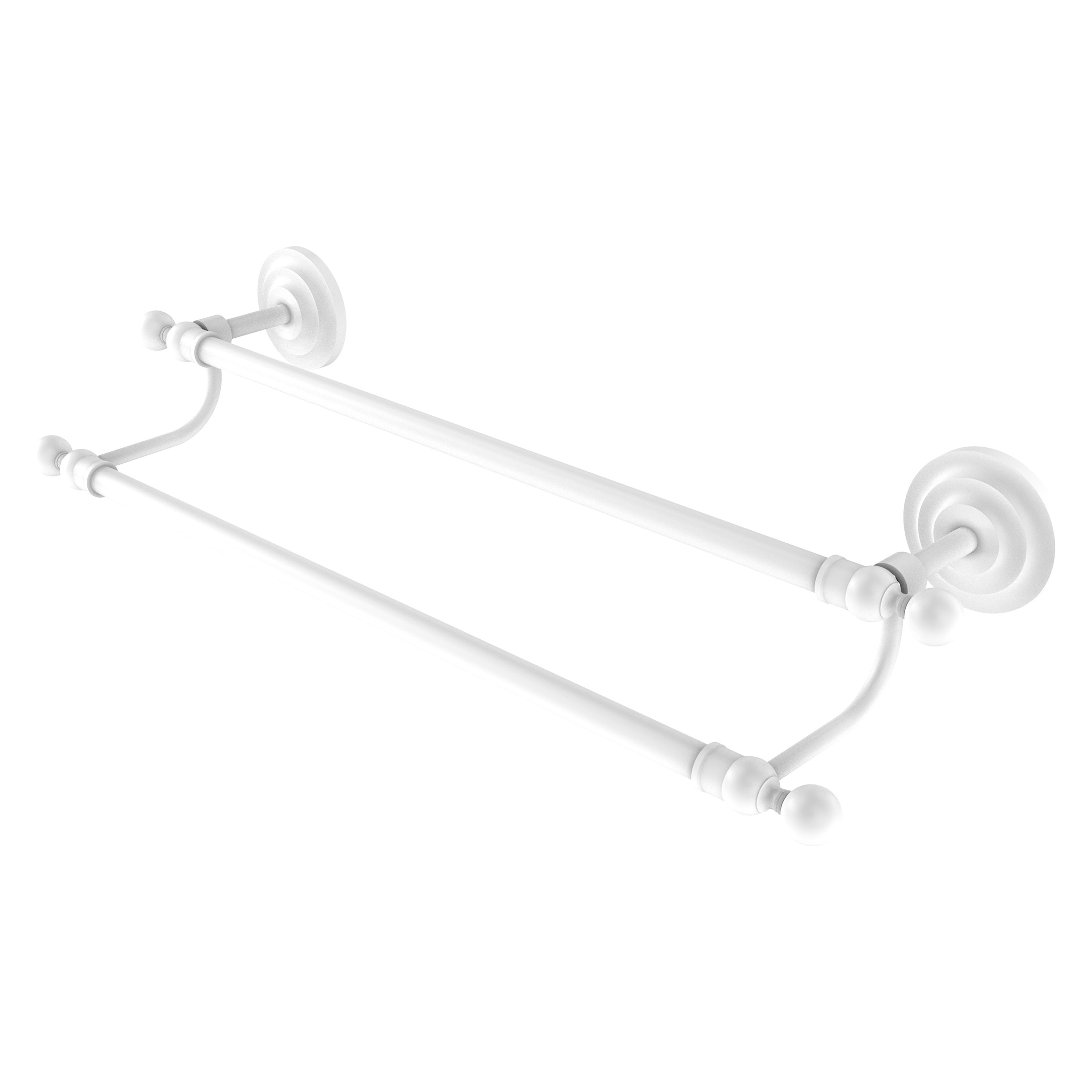 Allied Brass QN-72/30-WHM Que New 30-in double Matte White Wall mount Double Towel Bar