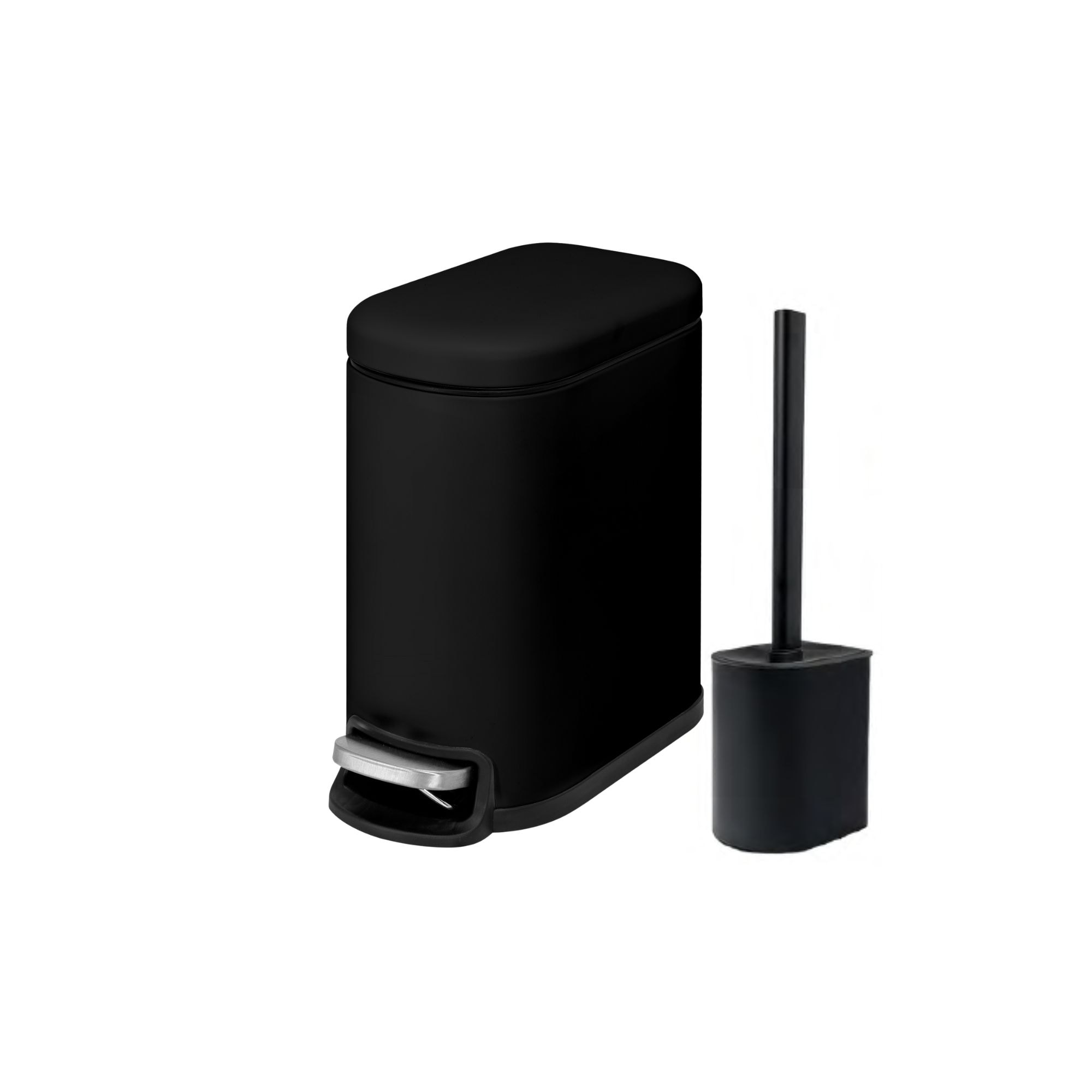 Style Selections 1.3 Gallon Matte Black Metal Step Trash Can