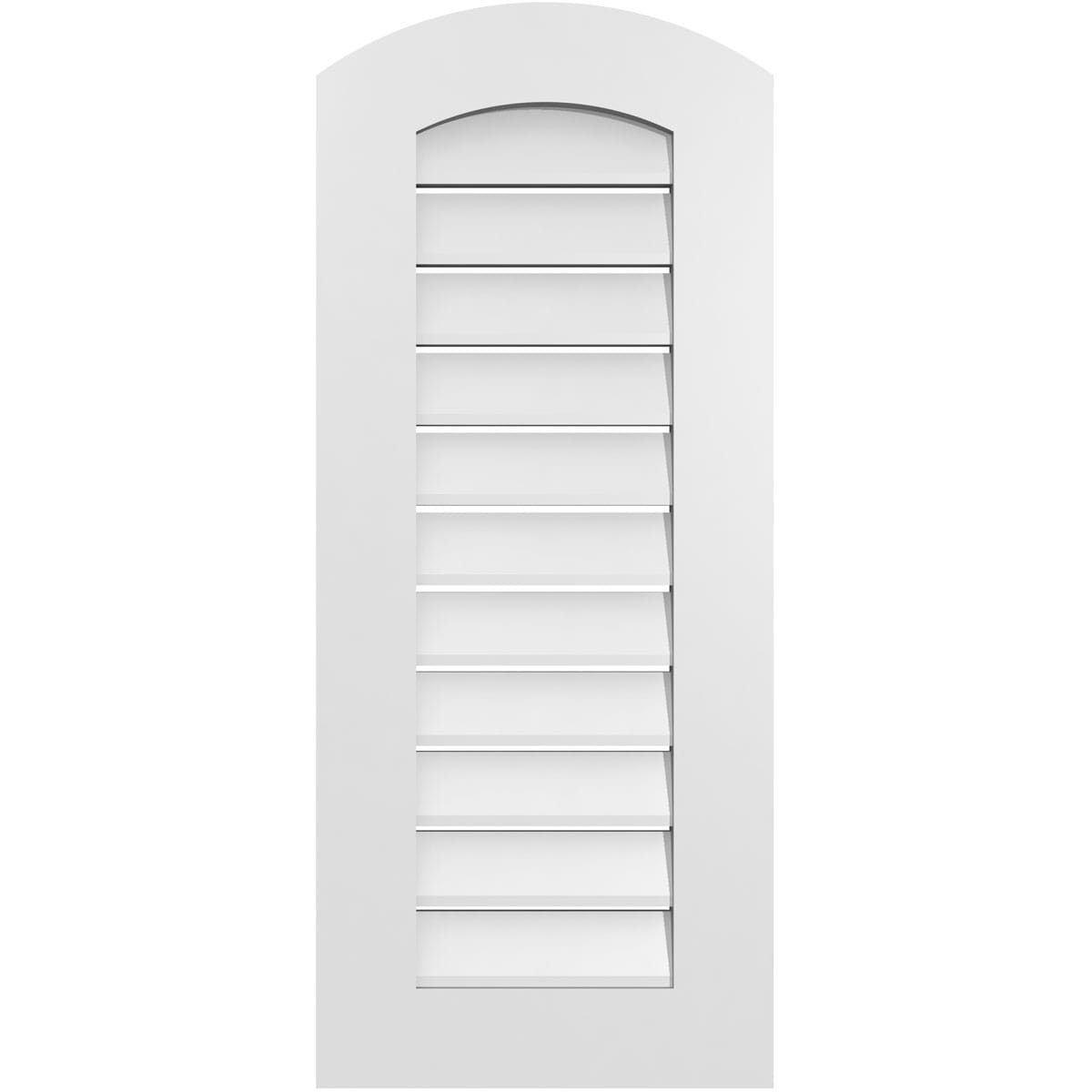 Ekena Millwork GVPAR16X3801SF 16-Inches x 38-Inches Off-white Round top PVC Gable Louver Vent