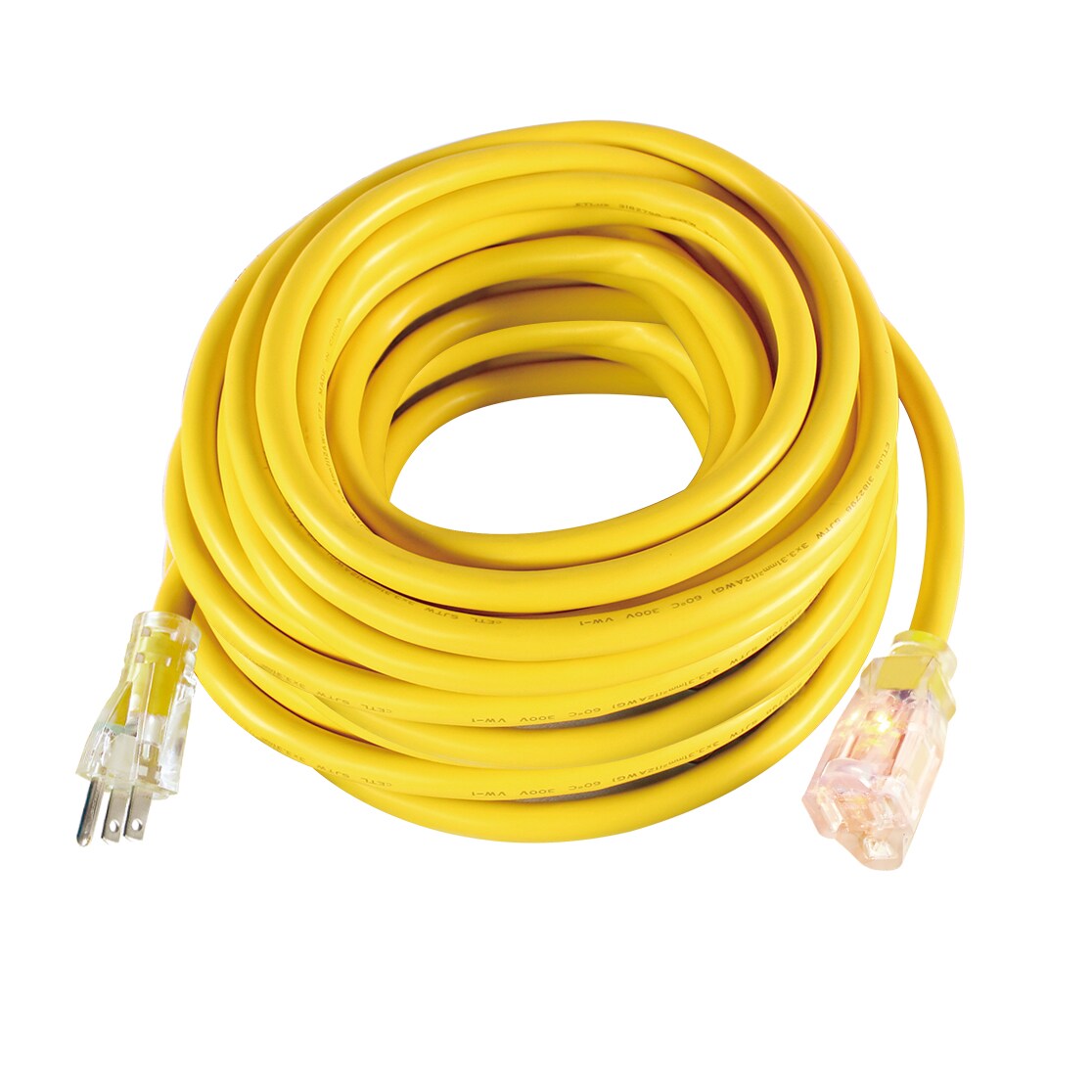 Utilitech Pro 100-ft 12/3 3-Prong Yellow Outdoor SJTW Heavy Duty ...