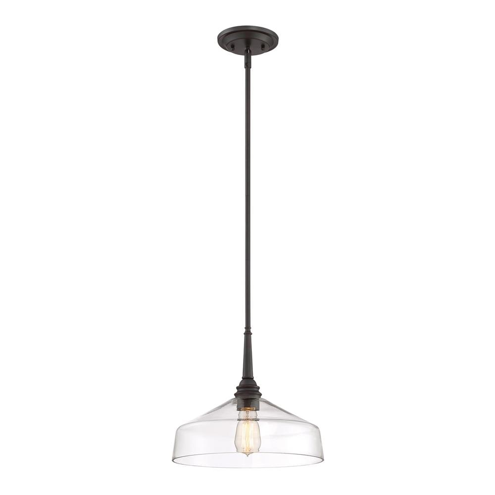 Foundry Industrial Loft Satin Bronze Glass Pendant Light