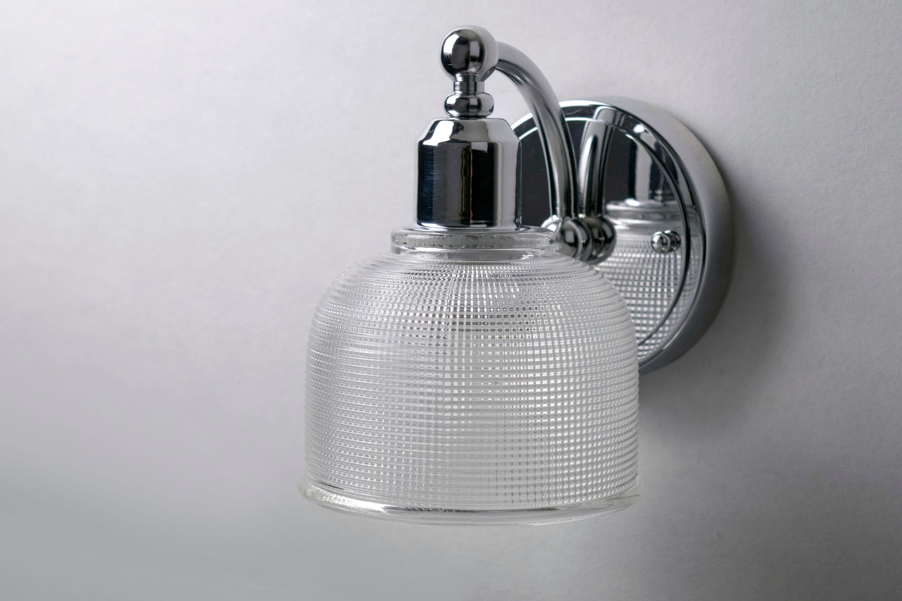 Hollow Prismatic Chrome 1-Light Wall Sconce with Clear Shade