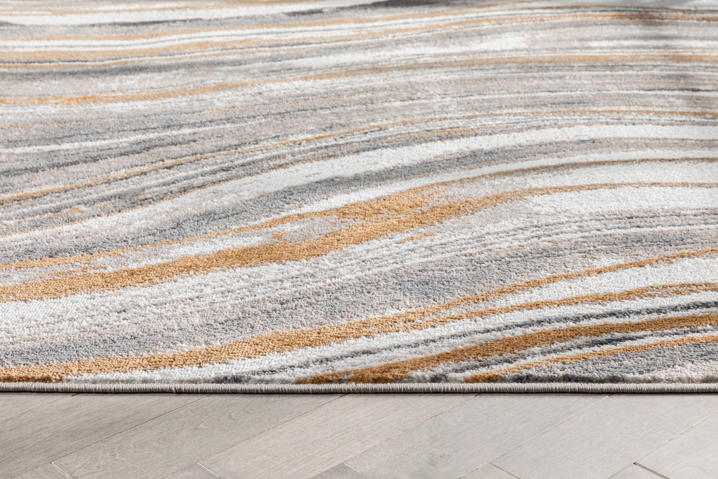 Gray and Rust Abstract Geometric Polyester Indoor Area Rug