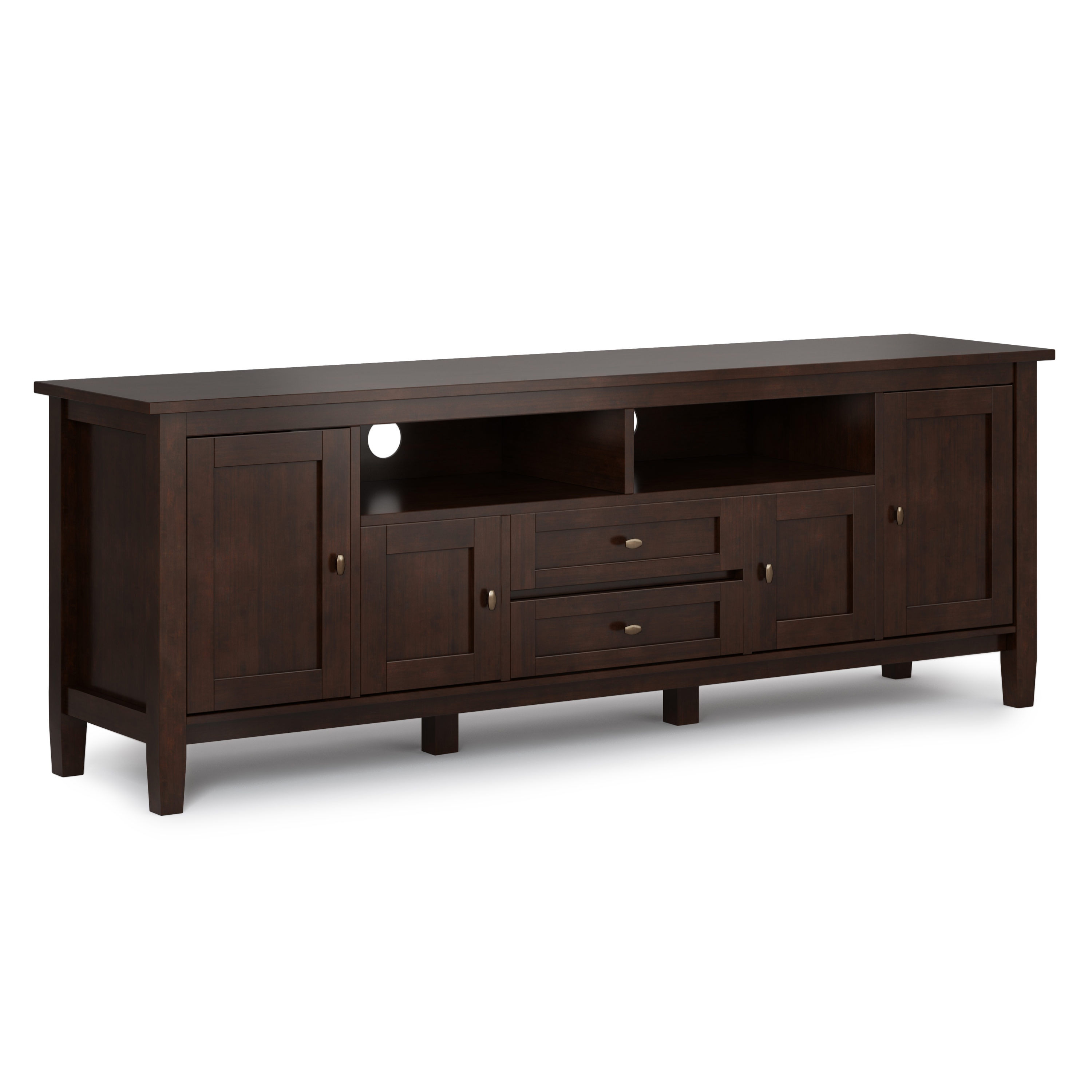 Simpli Home AXWSH003-72RUS Warm Shaker Transitional Russet Brown TV stand ( Accommodates TVs up to 80-in )