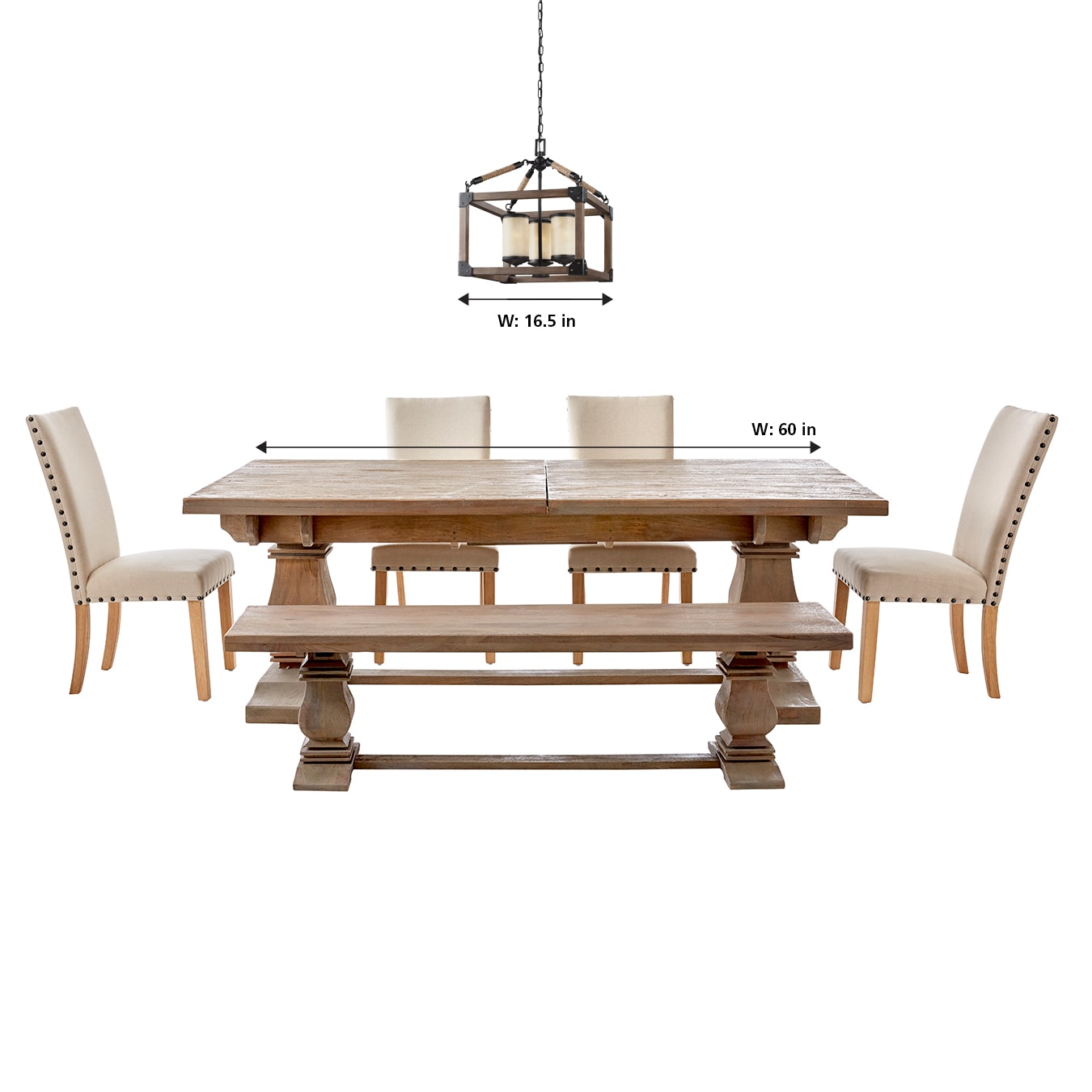 Stardust Black 3-Light Chandelier with Creme Parchment Glass Shades