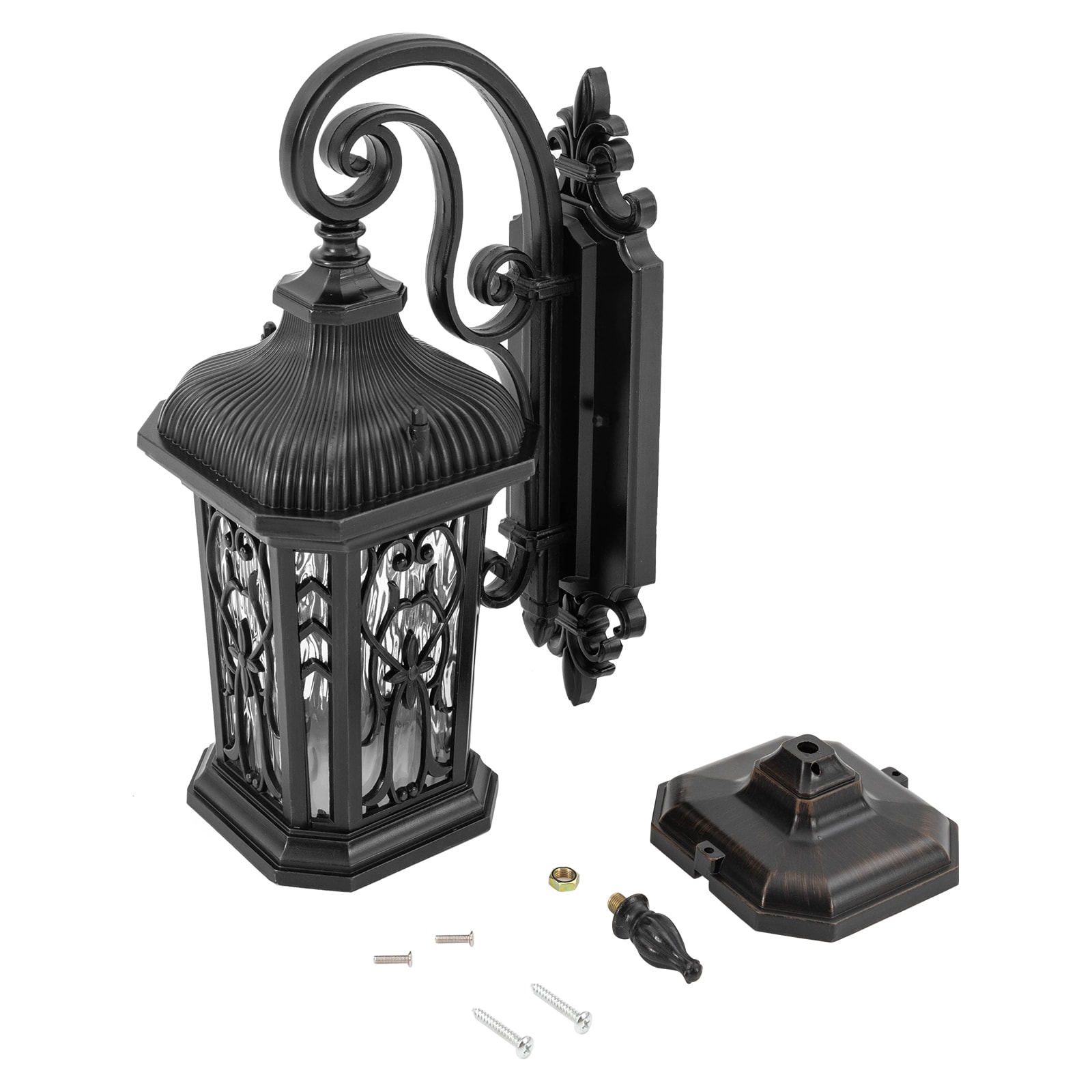 Oukaning 10.23-in W 1-Light Brushed Black Modern