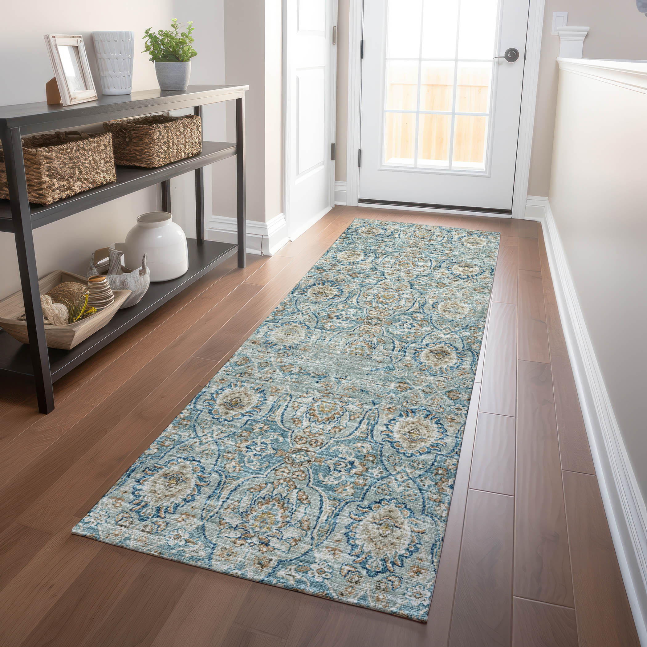 Addison Rugs AMF95PC2X8 Mayfield AMF95PC 2 x 7 (ft) Loomed Polyester Peacock Rectangular Indoor Abstract Machine washable Runner rug