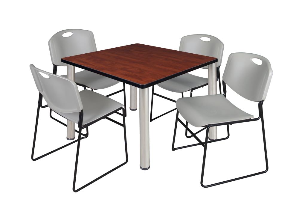 Regency TB4242CHBPCM44GY Breakroom Red 4-Person Training Table (42-in W x 29-in H)