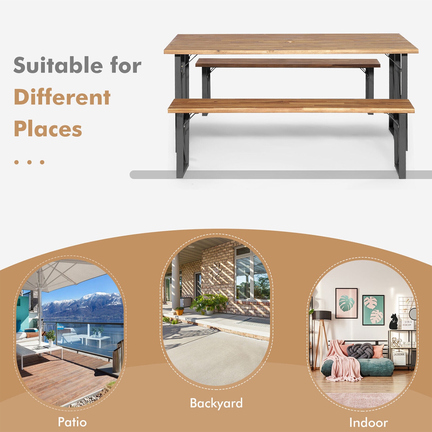 WELLFOR KC-HGY-55469+ Picnic-Tables - View #10