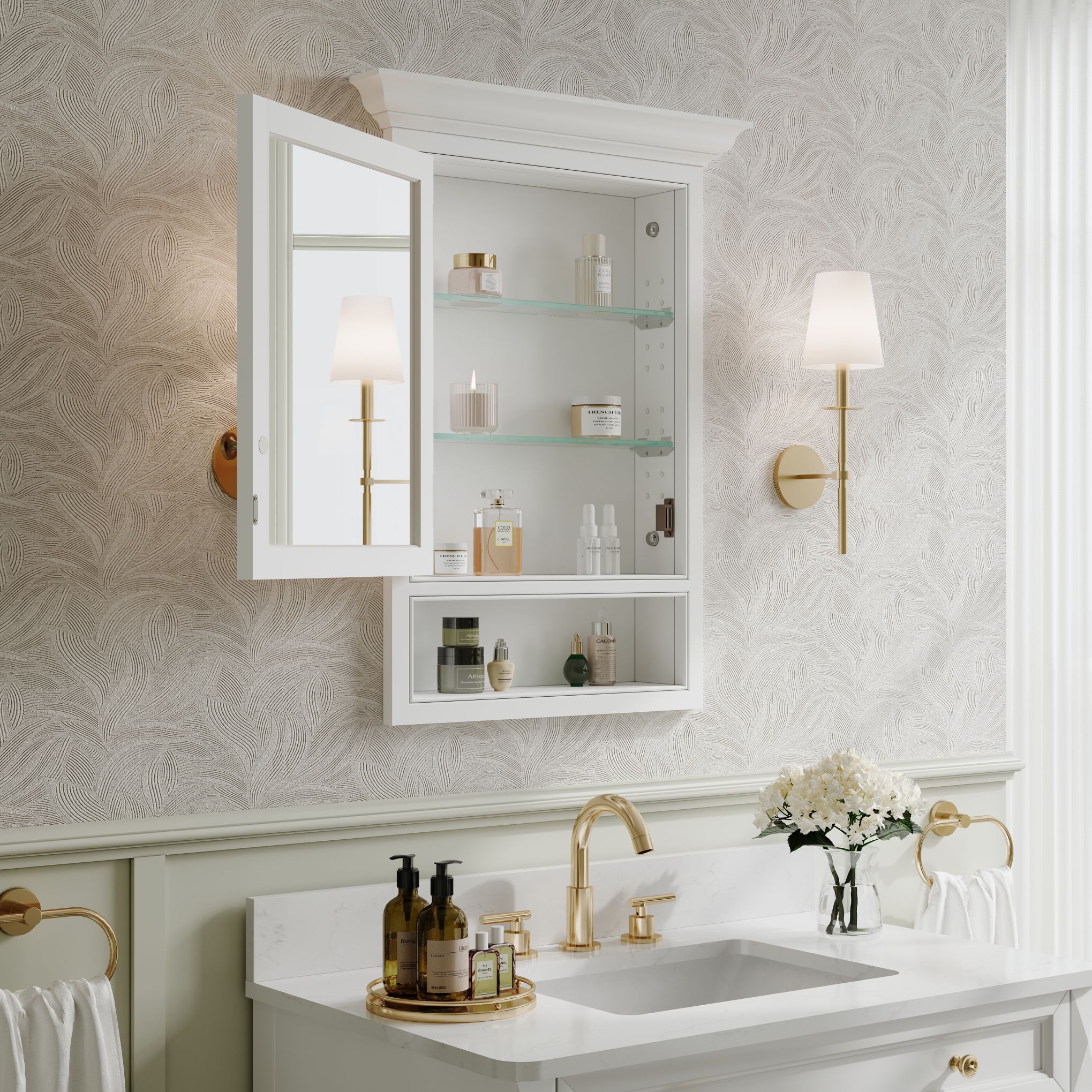 WELLFOR KA2432MCL-WT Bathroom-Medicine-Cabinets - View #5