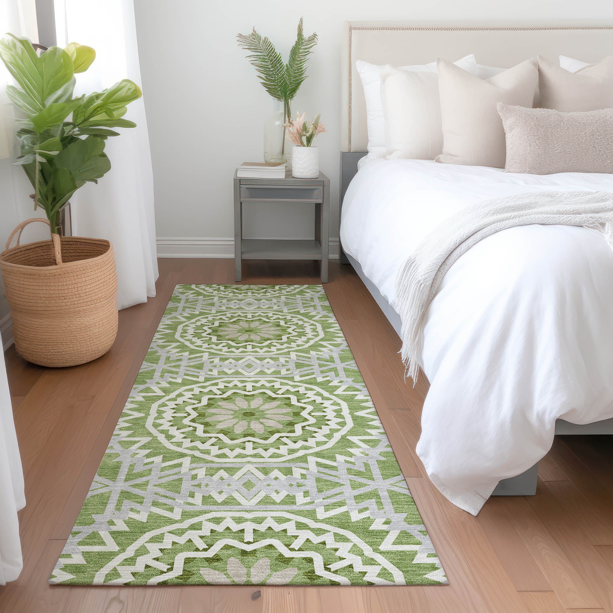 Addison Rugs ACN619GE2X8 Chantille ACN619GE 2 x 7 (ft) Polyester Green Rectangular Indoor/Outdoor Abstract Machine washable Runner rug