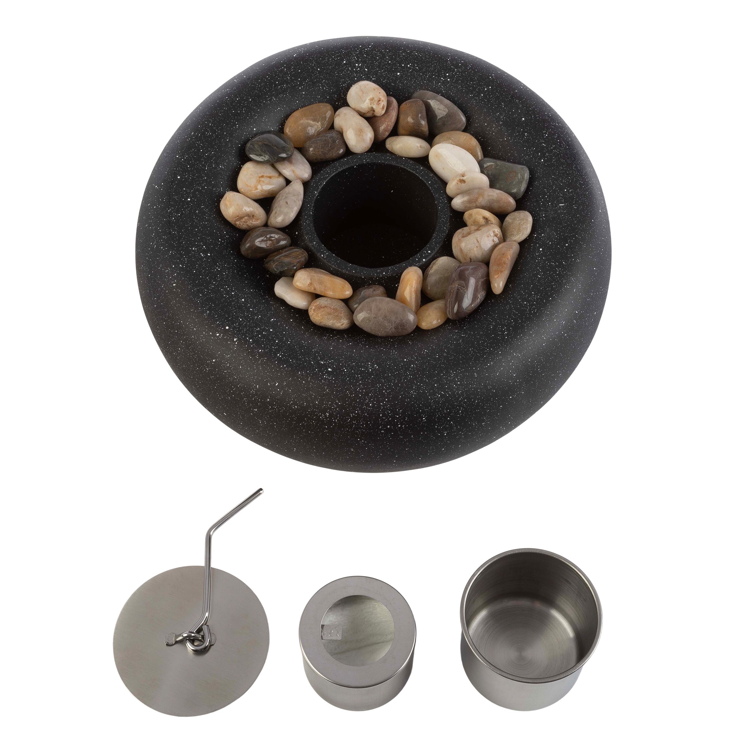 Compact Dark Gray Concrete Tabletop Fire Pit