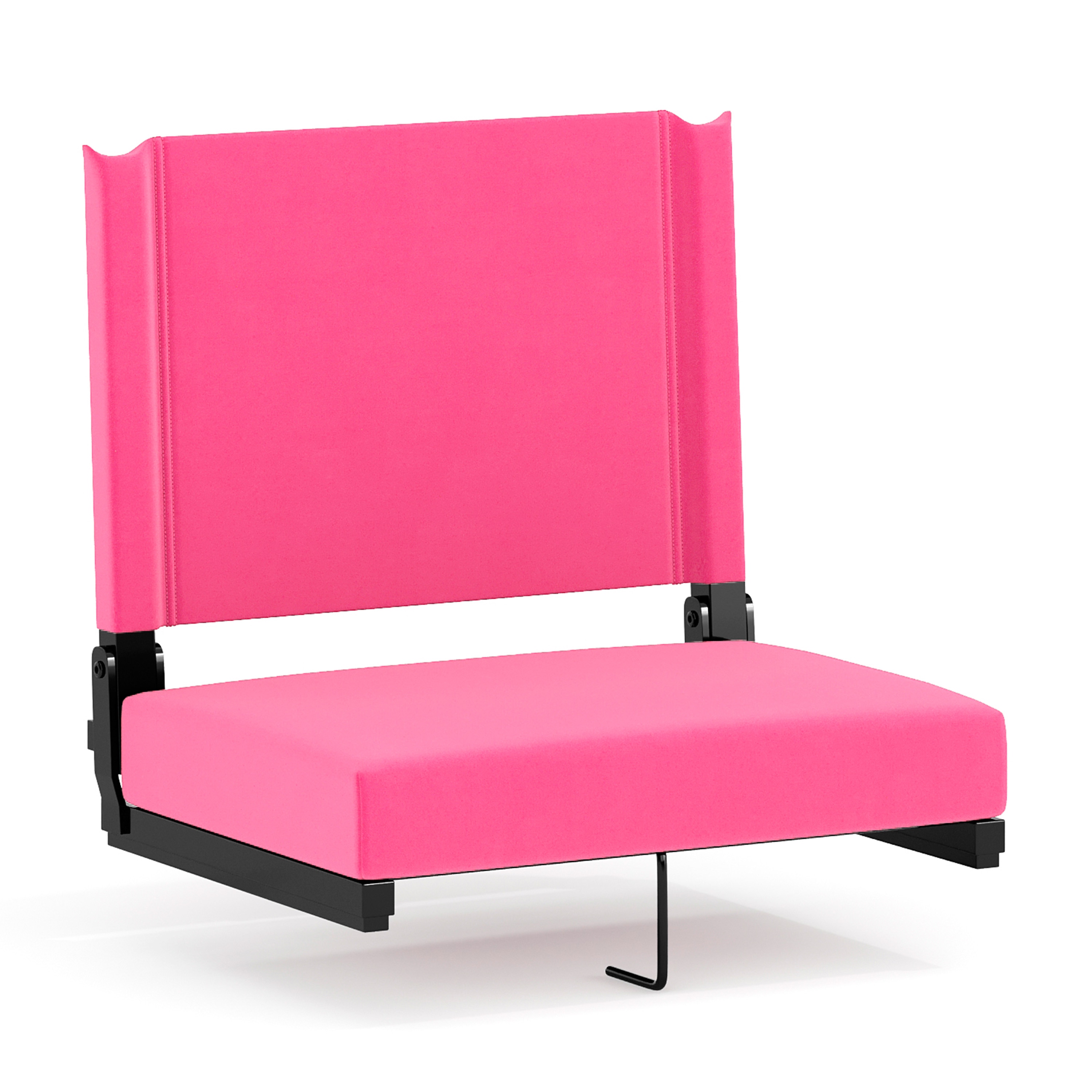 Emma + Oliver 500 lb Rated Lightweight Stadium Chair with Handle and Ultra-Padded Seat; Pink