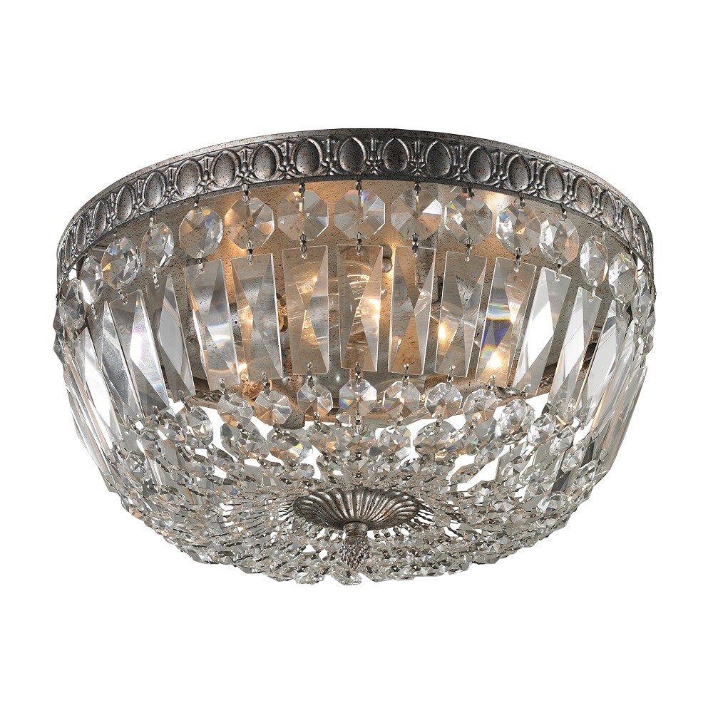 Westmore Lighting FL418411 Crissay 1-Light 15-in Sunset Silver and Clear Crystals Flush Mount Light