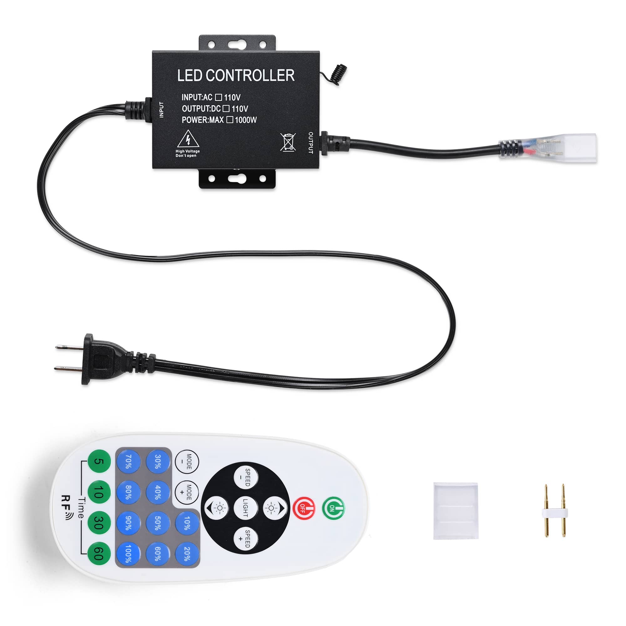 Yescom 11DSL001-CONTROL-LO DEL-CON01 Controller with 23-Key Remote for Neon Rope Lights Models DEL-D50W  DEL-D100W Only