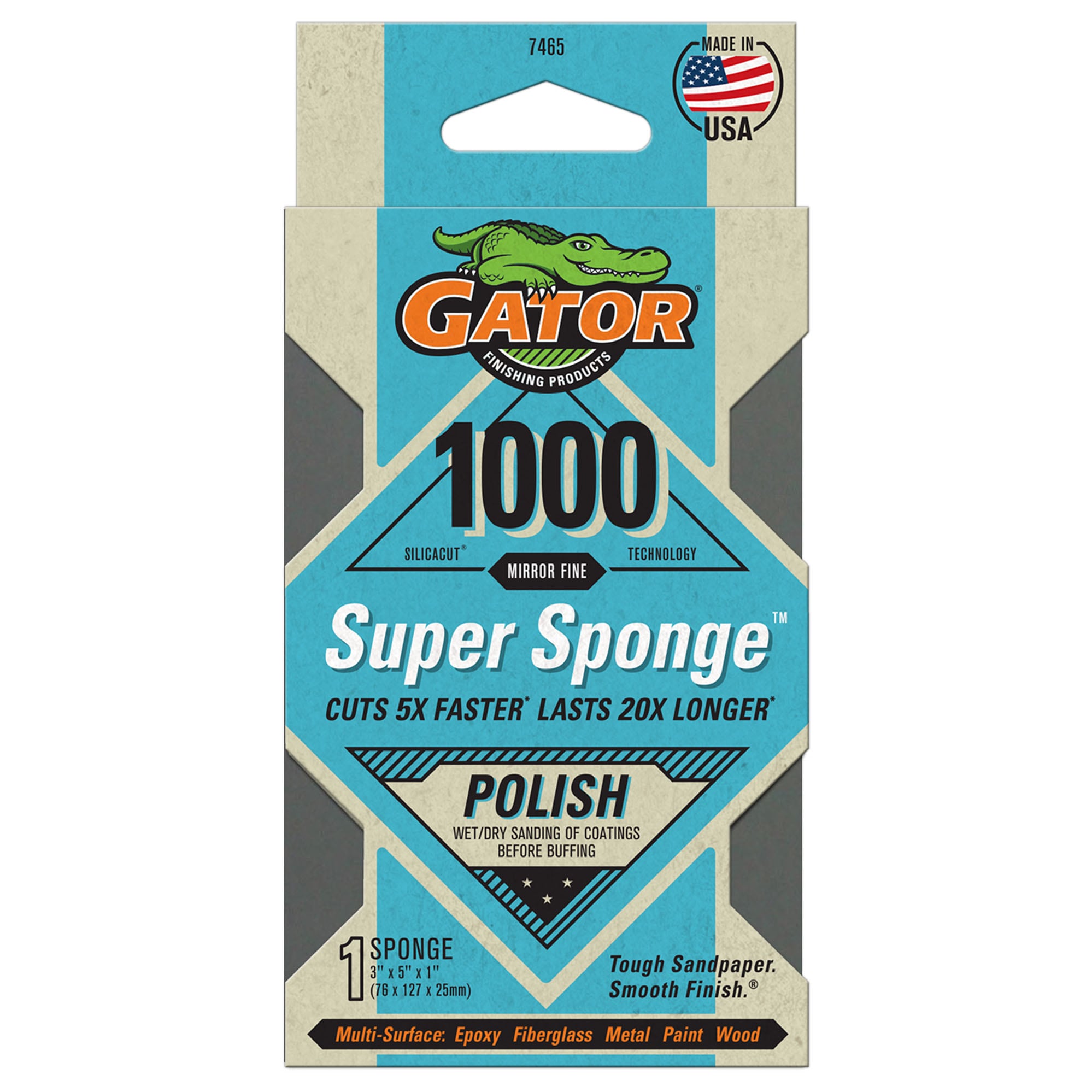 Gator 746520 SilicaCut Ultra fine Sanding sponge 3-in x 5-in