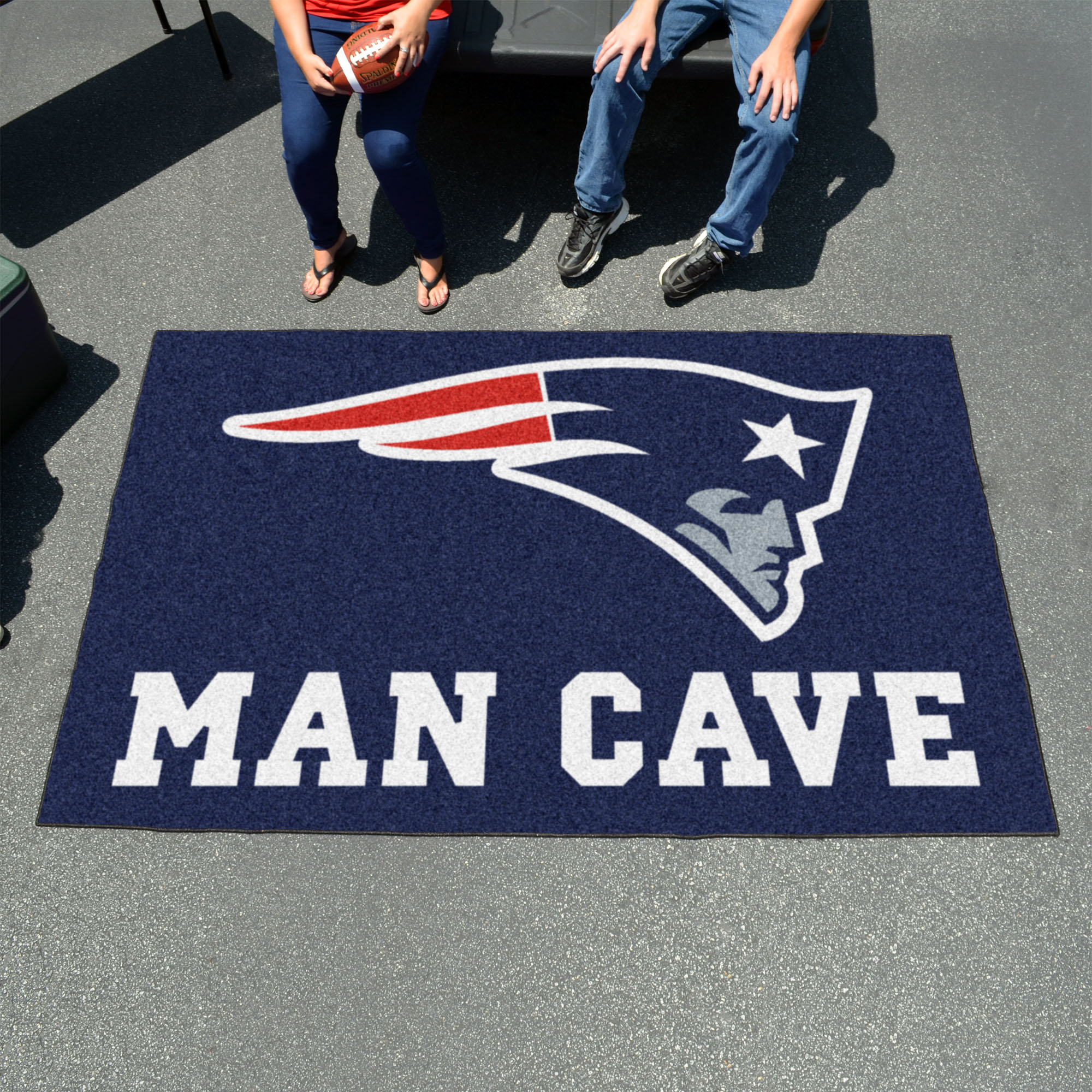 FANMATS NFL Man Cave UltiMat 5 X 8 (ft) Navy Indoor Solid Area Rug in ...
