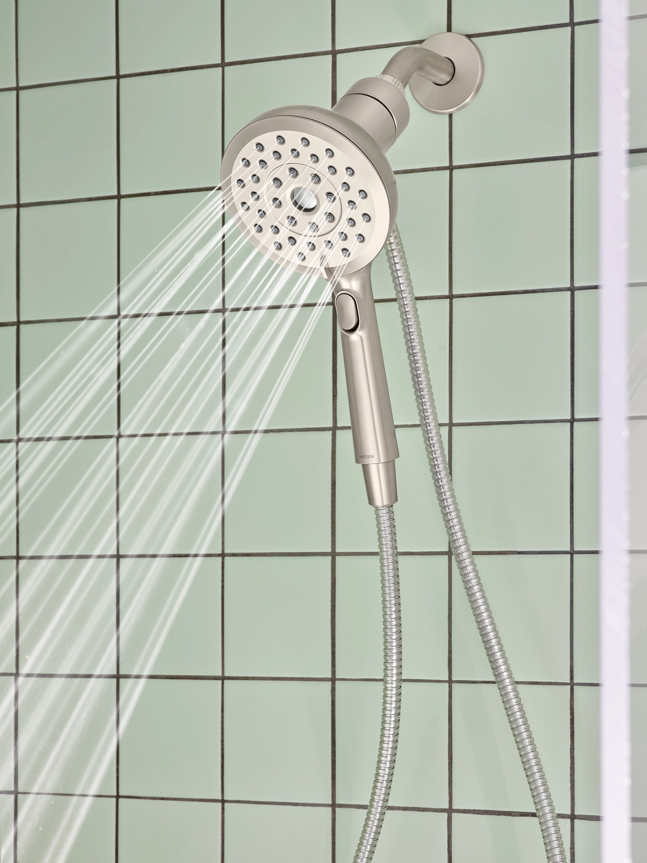 Nickel Handheld Shower Head with Magnetix Docking System