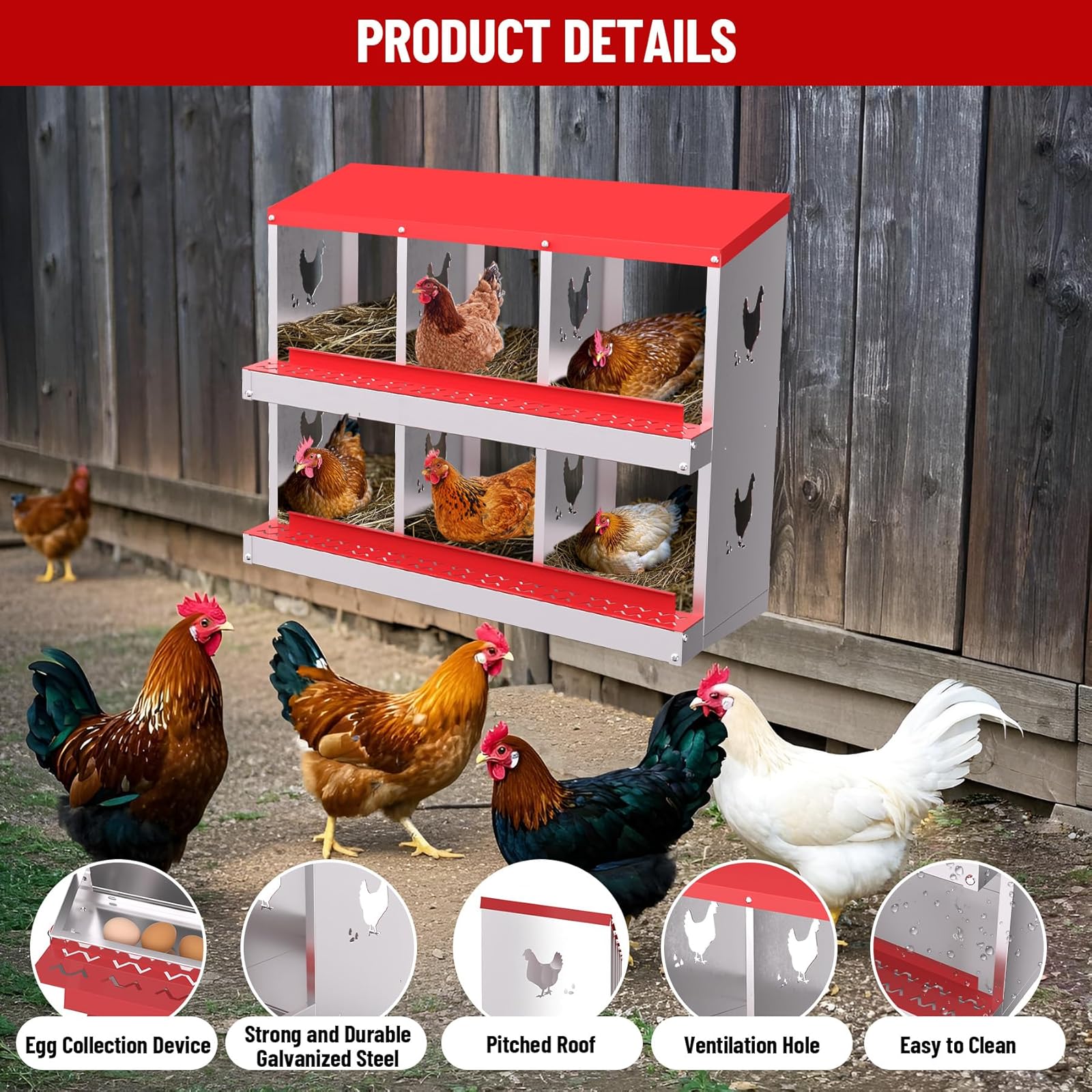 Qeetex WLS-PHO-348SAPGG Chicken-Coops-Rabbit-Hutches - View #3