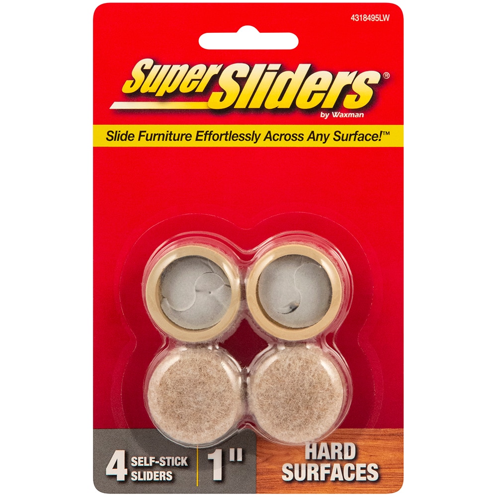 Super Sliders 4-Count 3-in Oatmeal Plastic/Felt Furniture Coaster