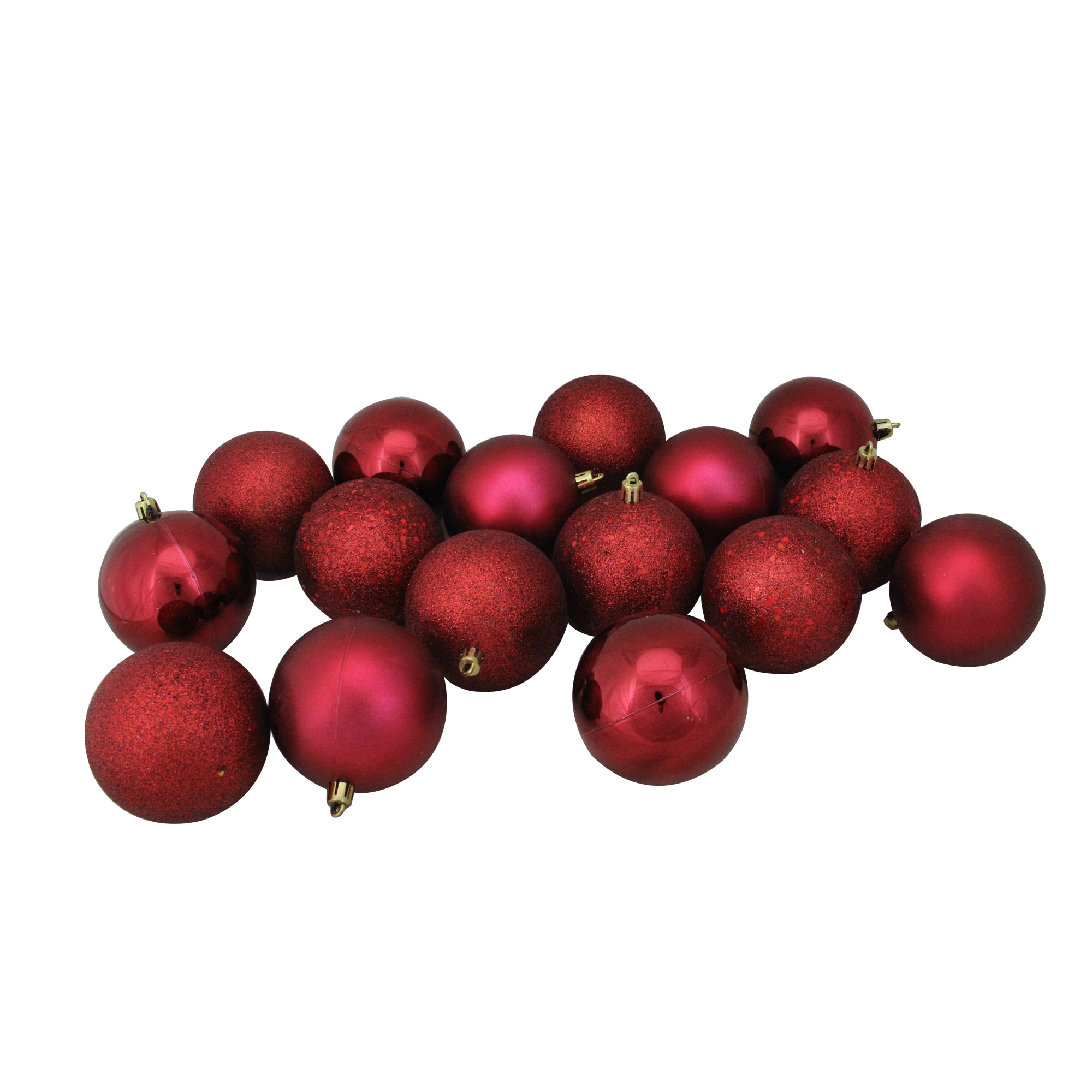 Northlight 31753326 16 -Pack Red Ball Standard Indoor Ornament set Shatterproof