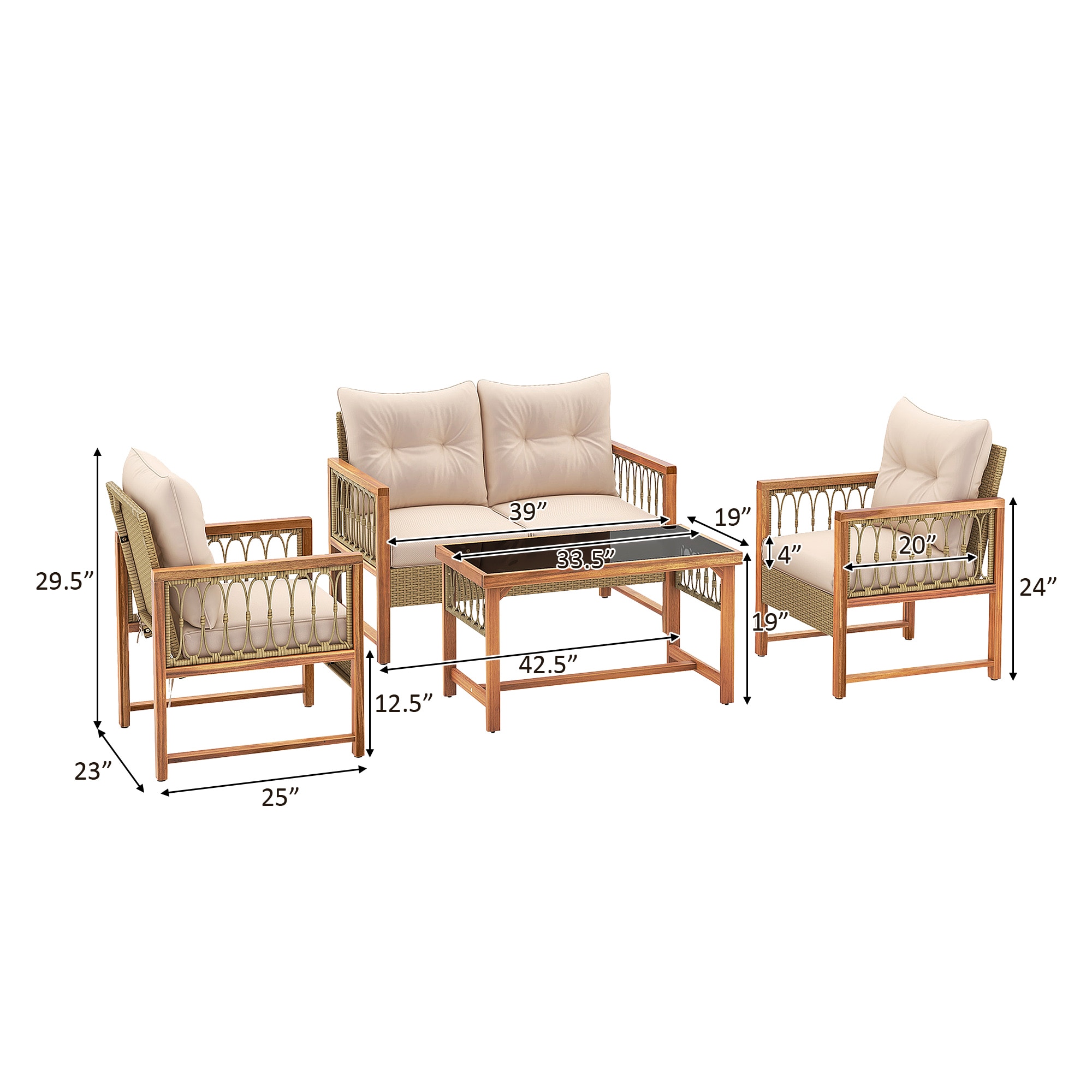LIVIZA OUJ72728BN-X Patio-Conversation-Sets - View #2