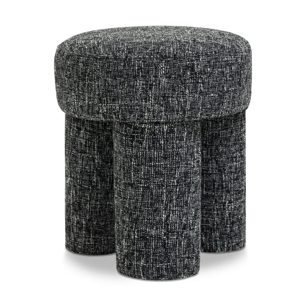 Meridian 100BLACK Larson Black Polyester Fabric Ottoman Stool