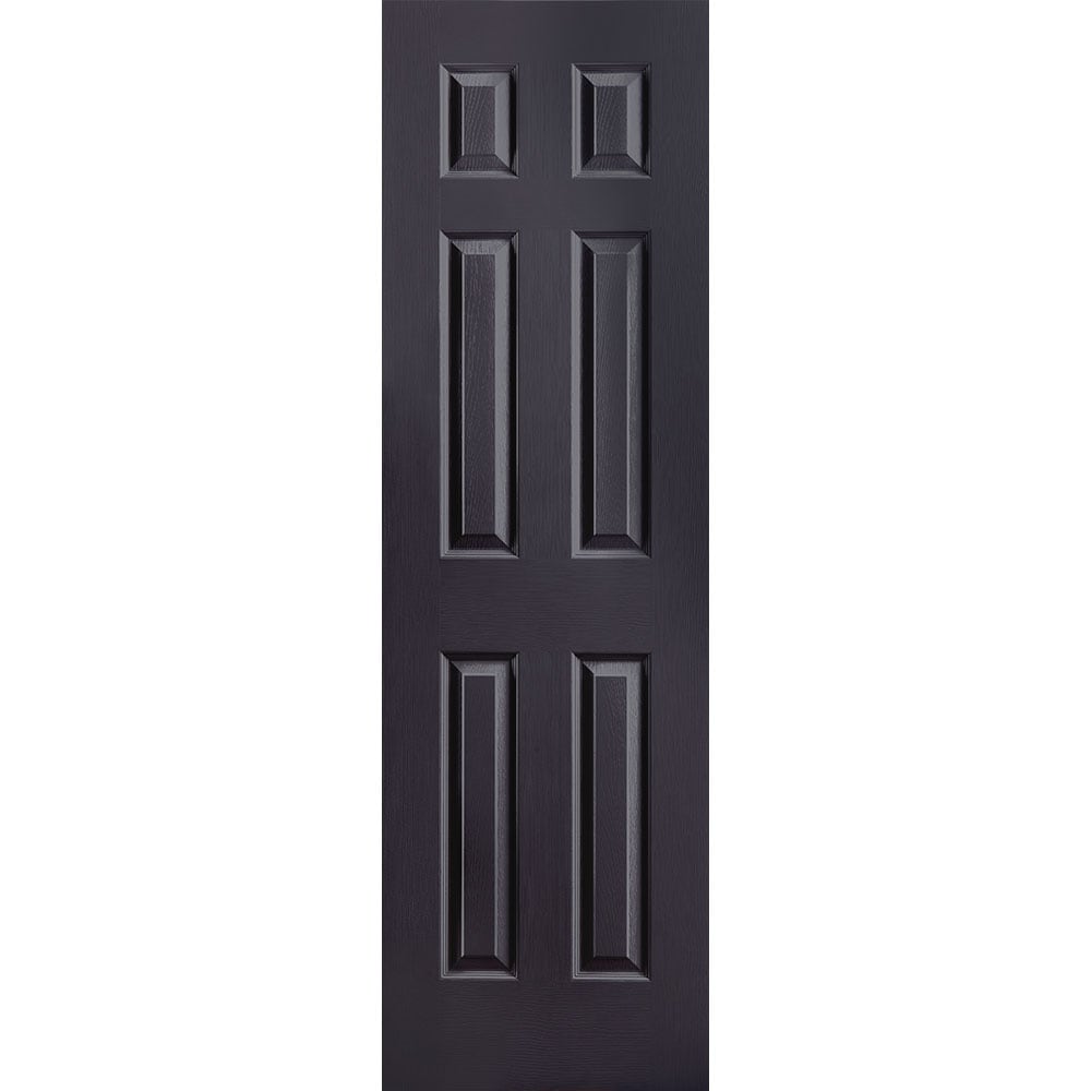 Masonite 1316882 Traditional 24-in x 80-in Midnight 6-panel Textured Solid core Prefinished Molded composite Slab Door