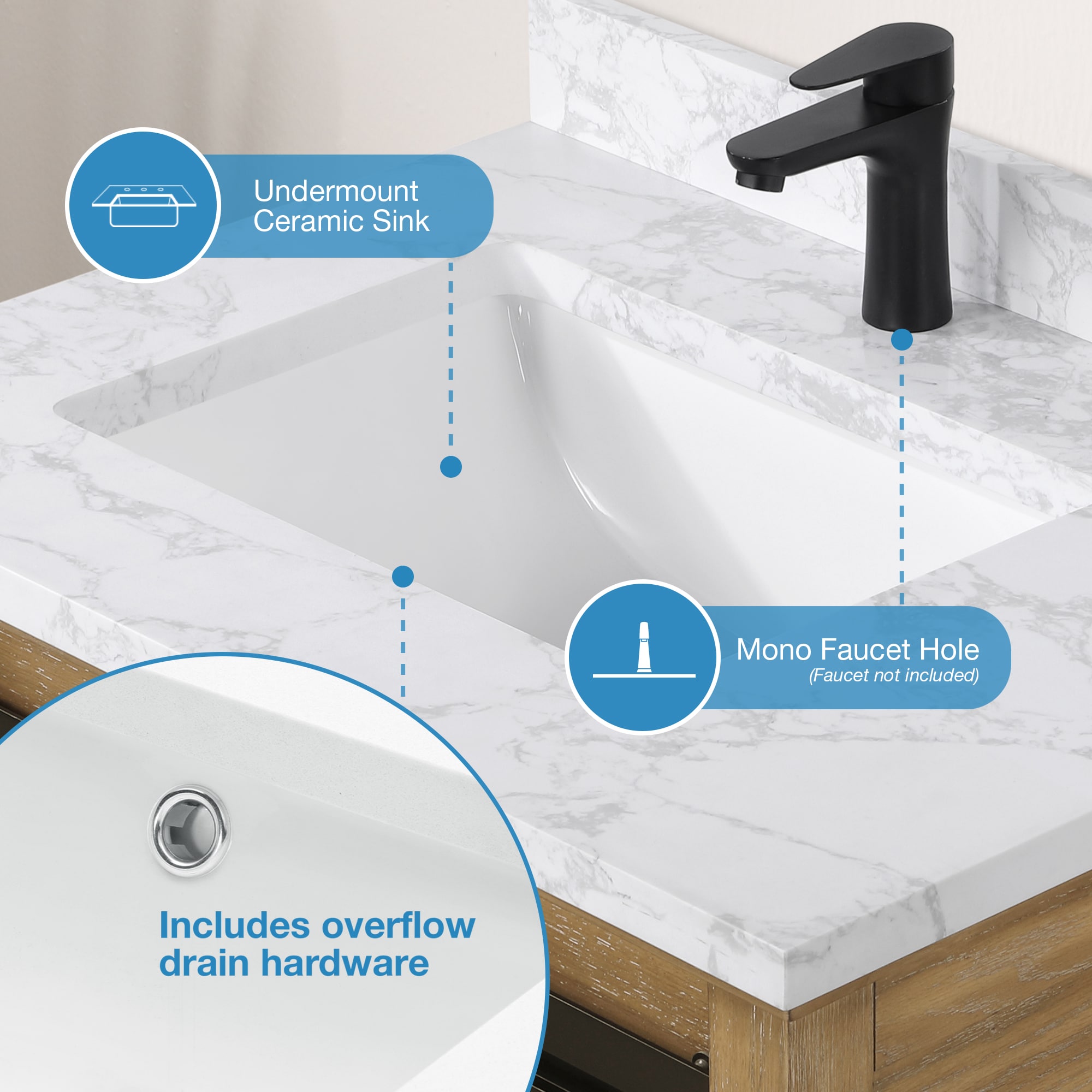 OVE Decors Paloma 22 Utility Sink with Commercial Faucet