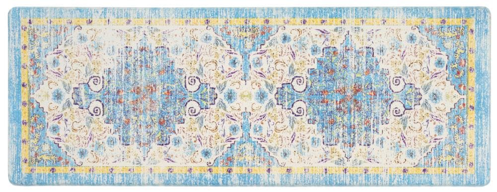 World Rug Gallery 813BLUE18X47 2-ft x 5-ft Blue PVC Rectangular Indoor Decorative Anti-fatigue mat