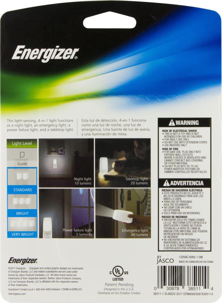 Energizer 40 Lumens Indoor Led Tabletop Motion Sensing Nightlight
