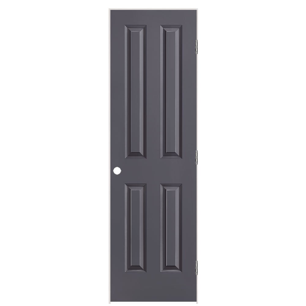 Masonite 1316364 24-in x 80-in Slate Hollow core 4 panel square Left hand Smooth Prefinished Molded composite Flat Jamb Single Prehung Interior Door