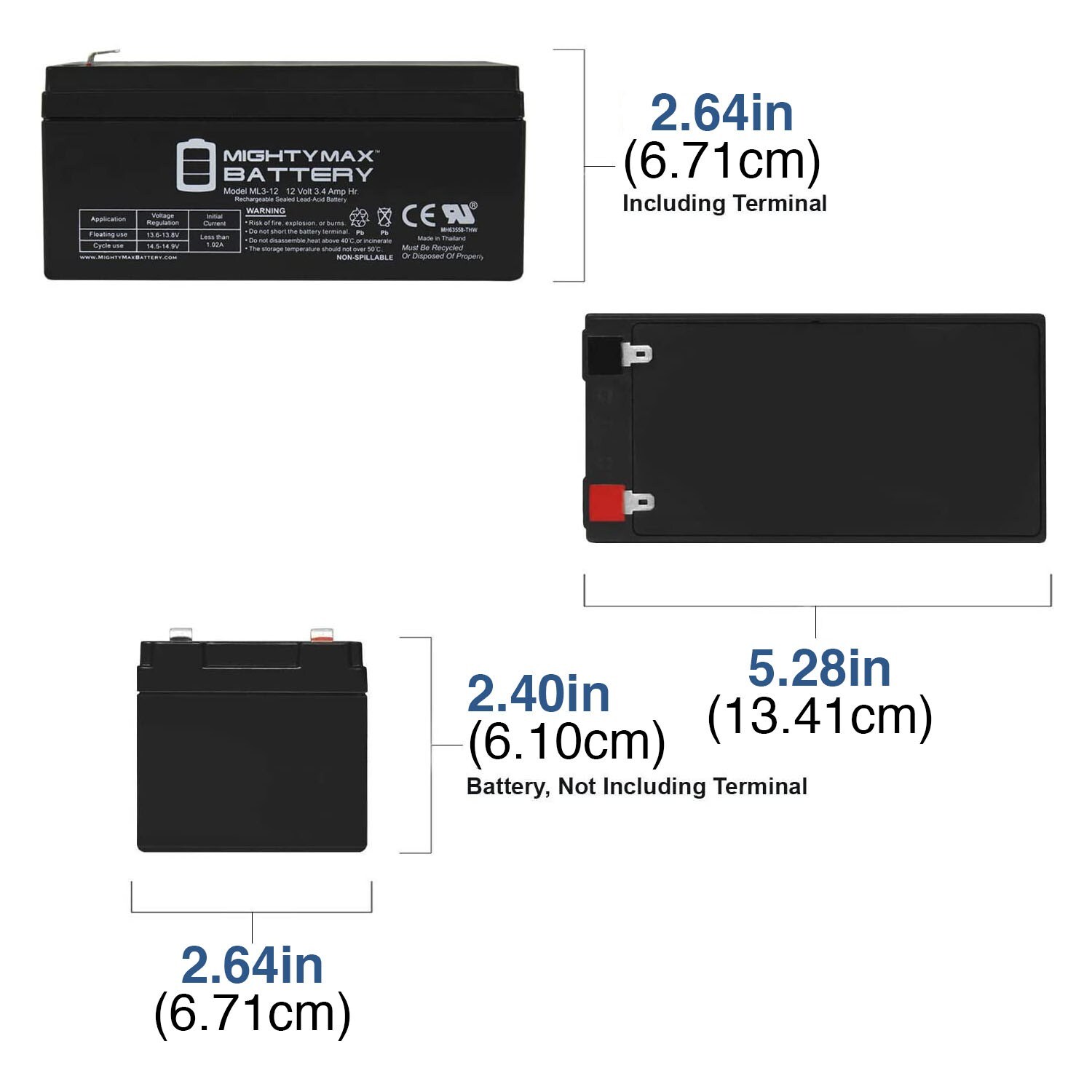 Mighty Max Battery MAX3948325 Device-Replacement-Batteries - View #2