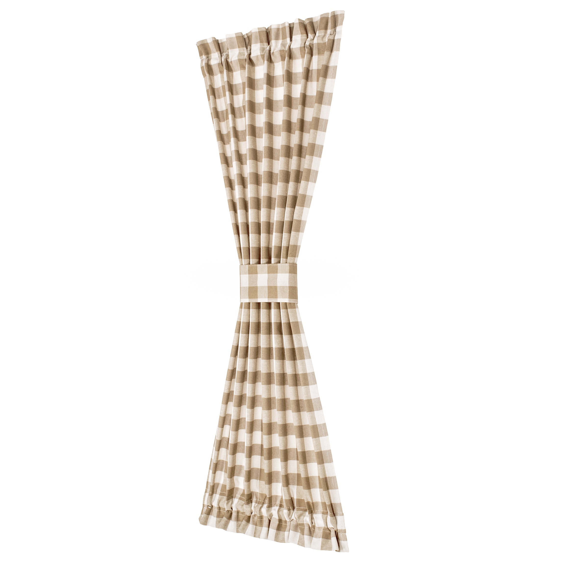 Achim BC25X40TP6 40-Inches Taupe Plaid Light filtering Rod pocket Curtain panel pair