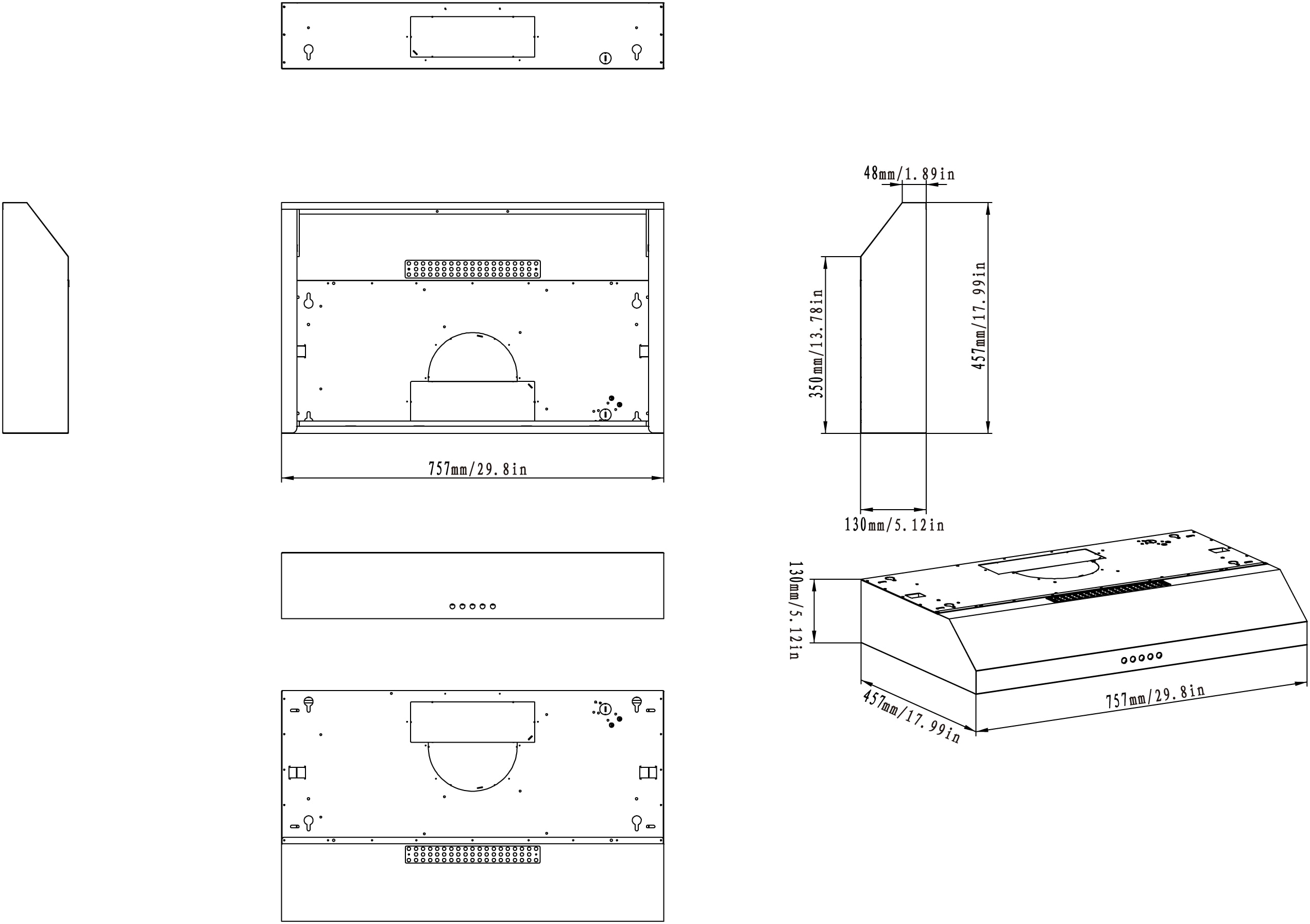 Winflo LRU08C30 Undercabinet-Range-Hoods - View #8