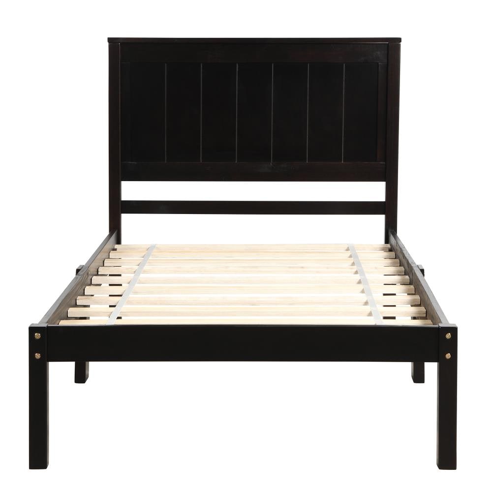 Clihome WM-1914WF18-AP Platform Bed Brown Twin Wood Platform Bed