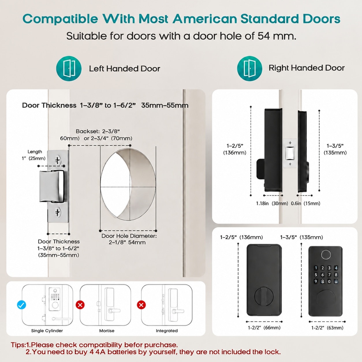 Ahfiwaso LAH0812H306 Door-Deadbolts - View #7