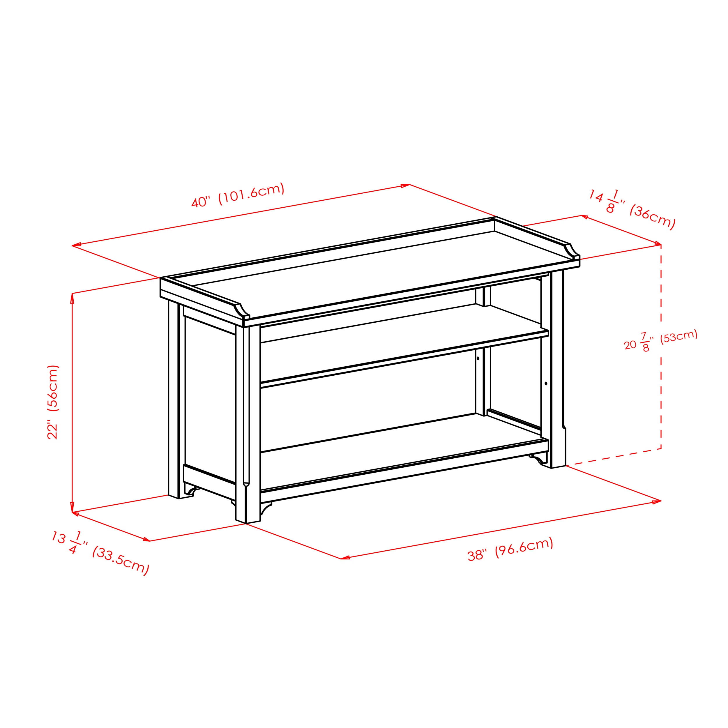 Winsome Transitional Walnut Storage Bench with Beige Fabric Baskets
