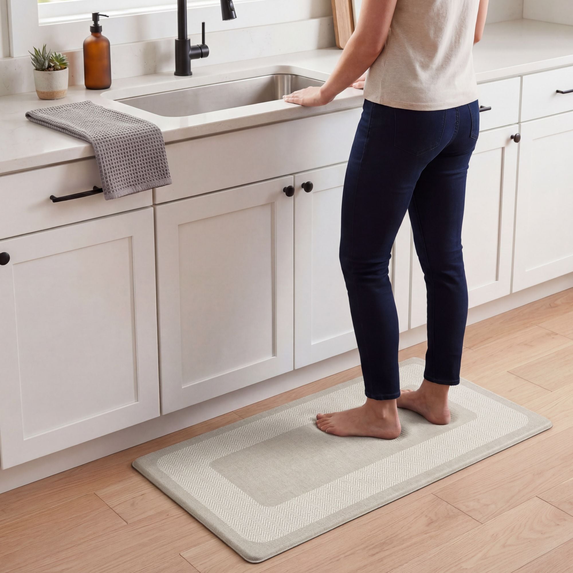 Chef Gear  Hettie Herringbone 18 in x 32 in Kitchen Mats