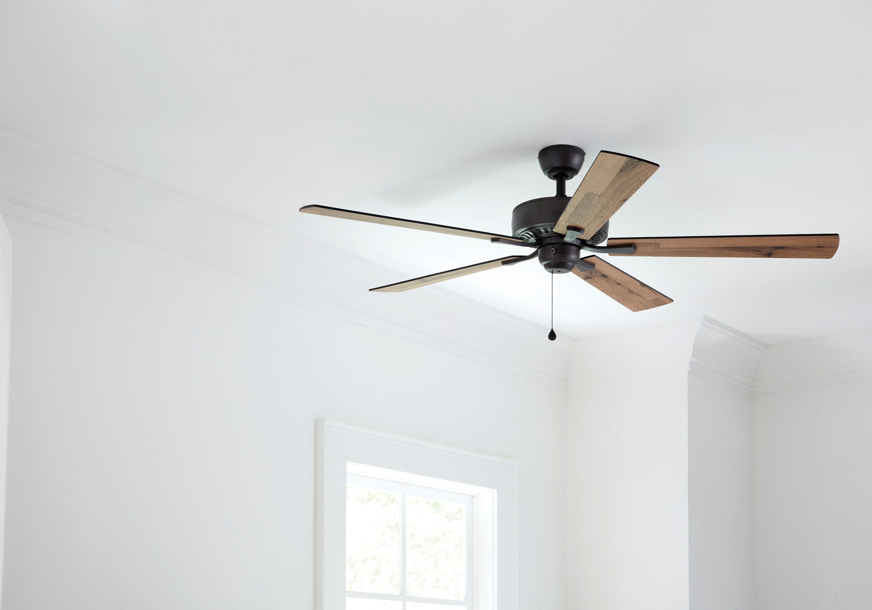 Harbor Breeze CPR60OSB5 Cypress Point 60-in Downrod or Flush Mount Bronze with Mocha/gray wood Blades Ceiling Fan Light Kit Compatible ( 5 -Blade )