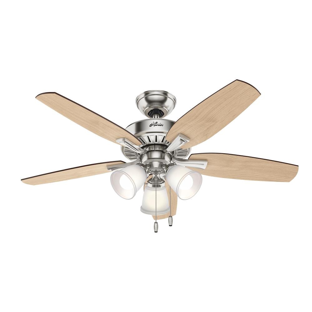 Hunter 52235 Multi-Arm LED 48-in Brushed Nickel Ceiling Fan with Light Kit (5-Blade)