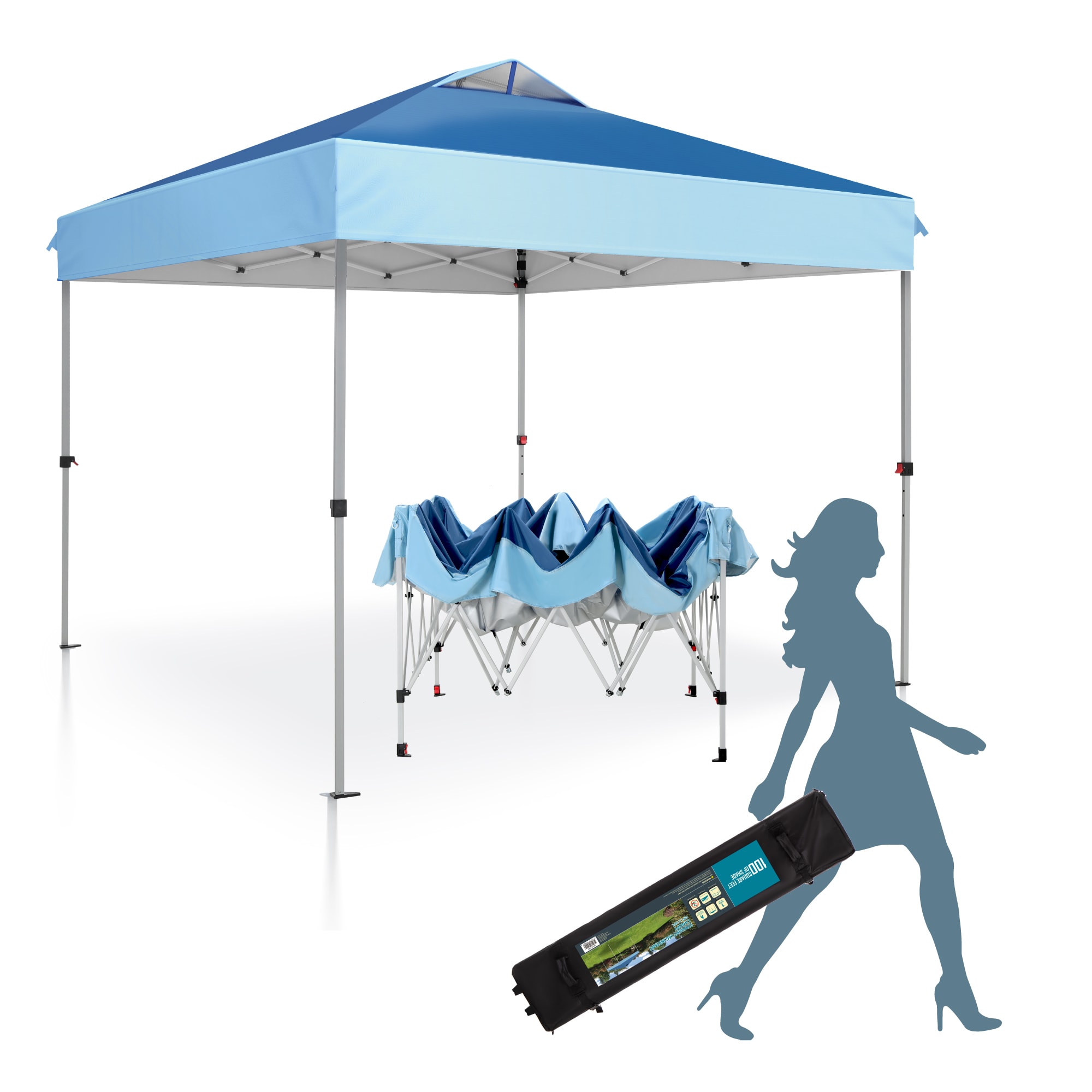 Sunshine Valley 10-ft x 10-ft Square Light Blue Pop-up canopy #GA023-BN