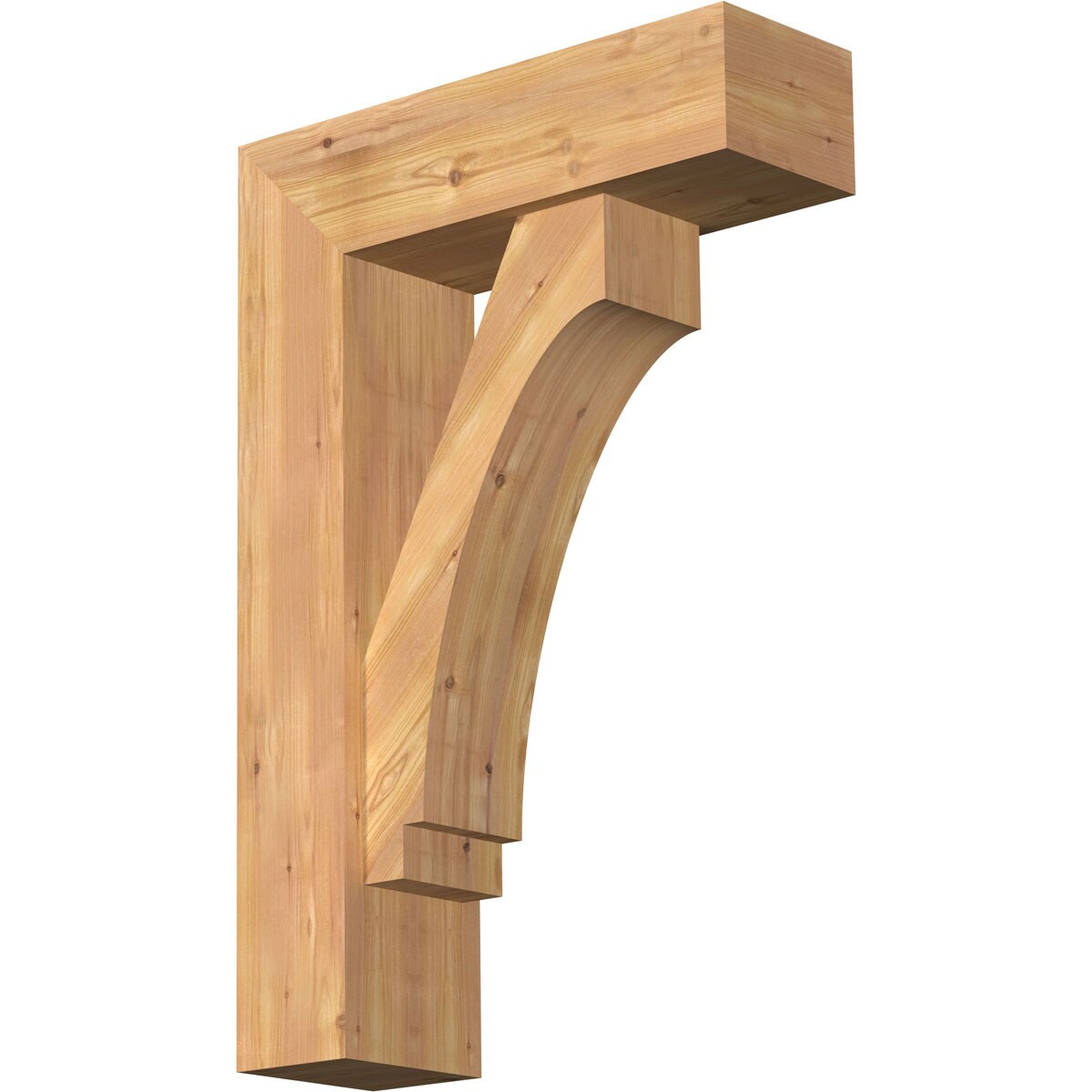 Ekena Millwork 1462777 Imperial Block Smooth Bracket with Offset Brace 7-1/2-in x 24-in x 36-in Western red cedar Brown Wood Standard bracket
