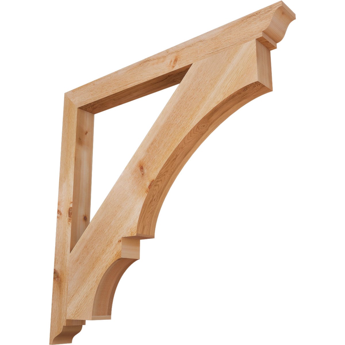 Ekena Millwork BKT04X44X44BOA01RWR Balboa traditional rough sawn 4-in x 44-in x 44-in Western red cedar Brown Wood Standard bracket