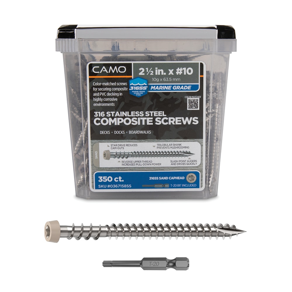 CAMO 0367158SS #10 x 2-1/2-in Composite Deck Screws ( 350 -Per Box )