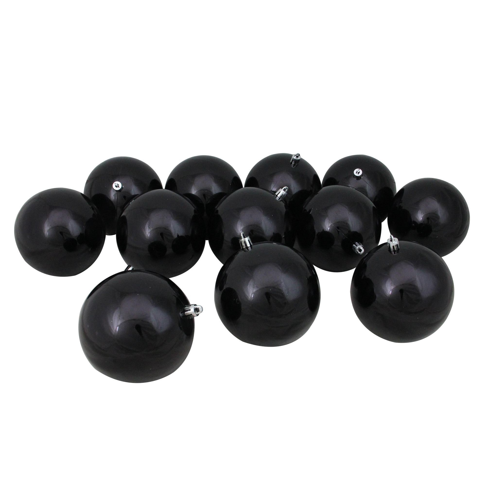 Northlight 31755241 12 -Pack Black Ball Standard Indoor Ornament set Shatterproof