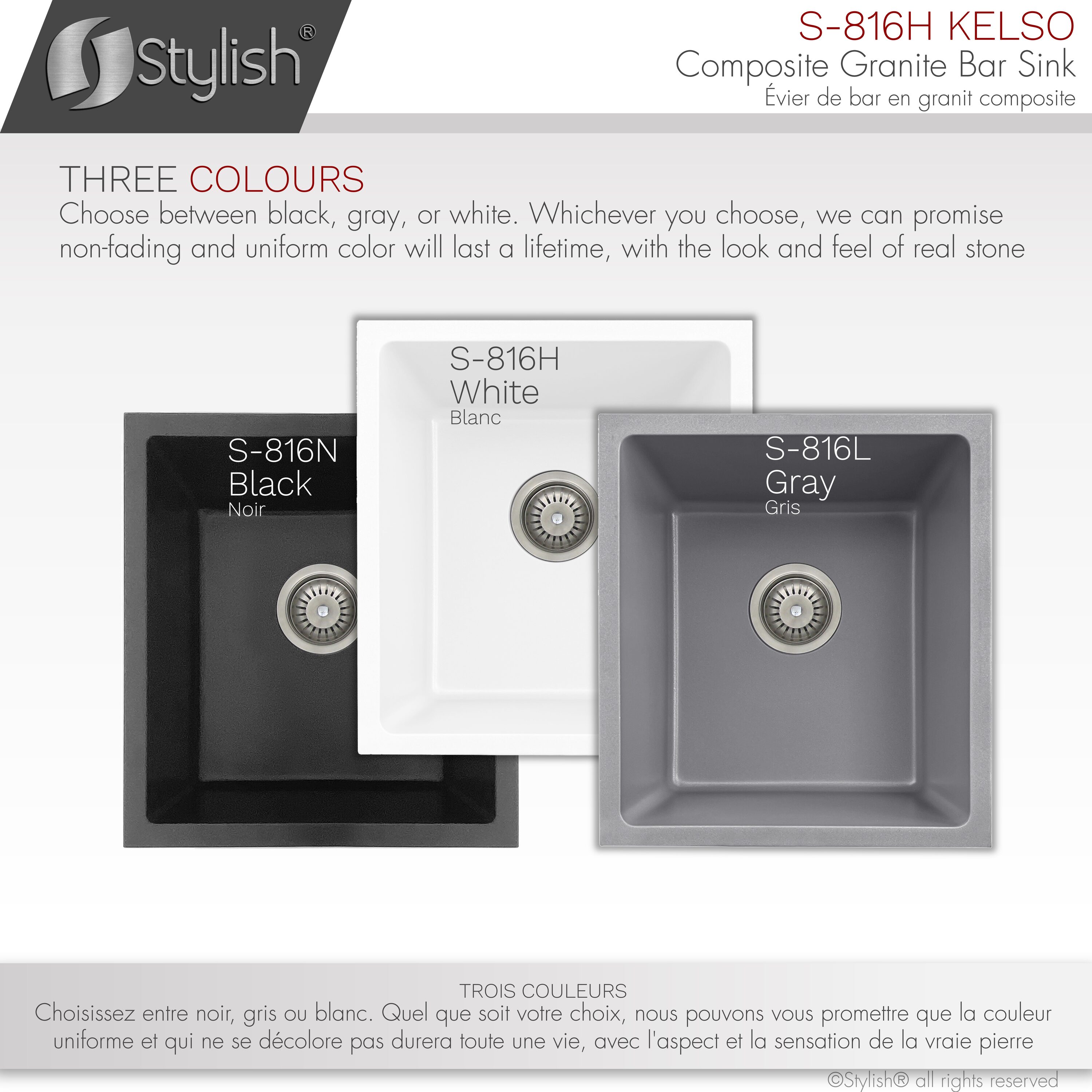 Stylish S-816H1 Kitchen-Sinks - View #6